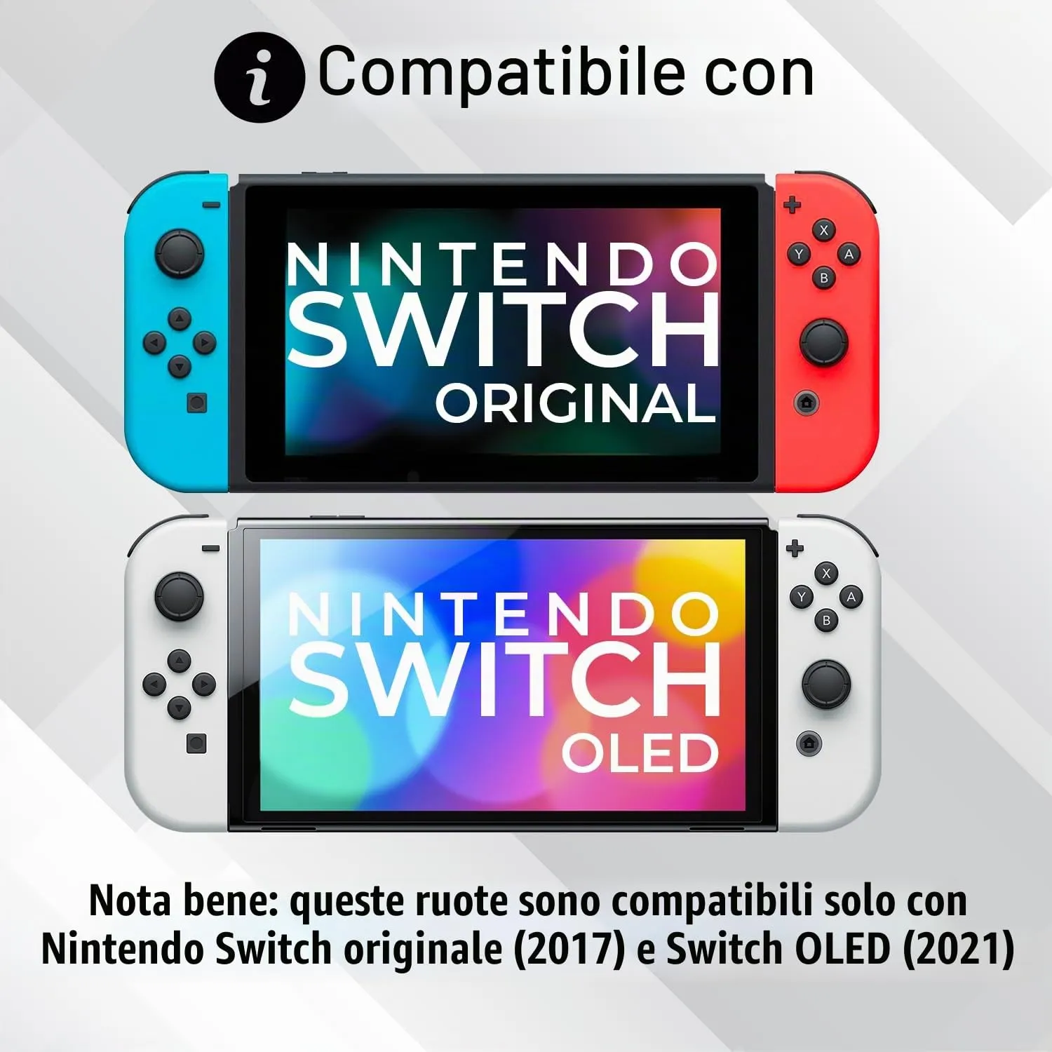 Orzly Lenkrad Vier Pack für Nintendo Switch (1x Blau, 1x Rot, 2x Schwarz) - immagine 2