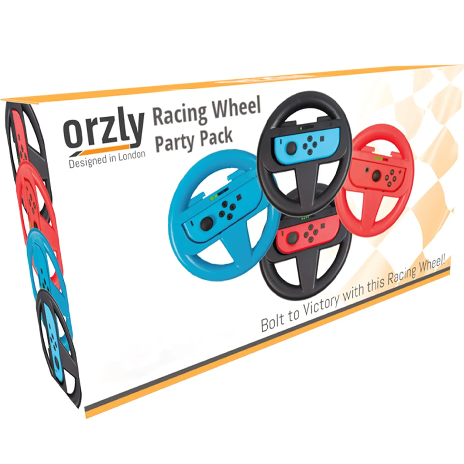 Orzly Lenkrad Vier Pack für Nintendo Switch (1x Blau, 1x Rot, 2x Schwarz) - immagine 10