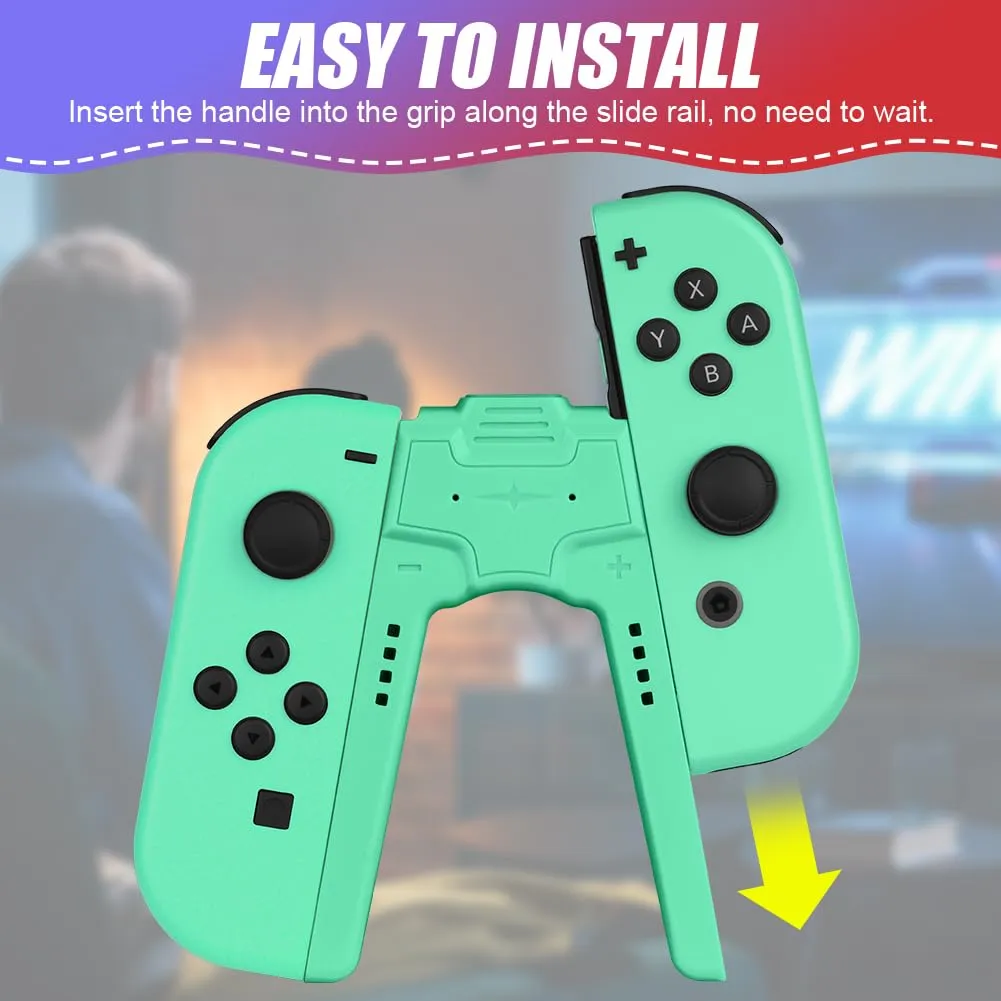 OFFCUP Impugnatura di Ricarica per Nintendo Switch e Switch OLED, Charging Grip con Indicatore LED e USB Tipo C (Verde Chiaro) - immagine 4
