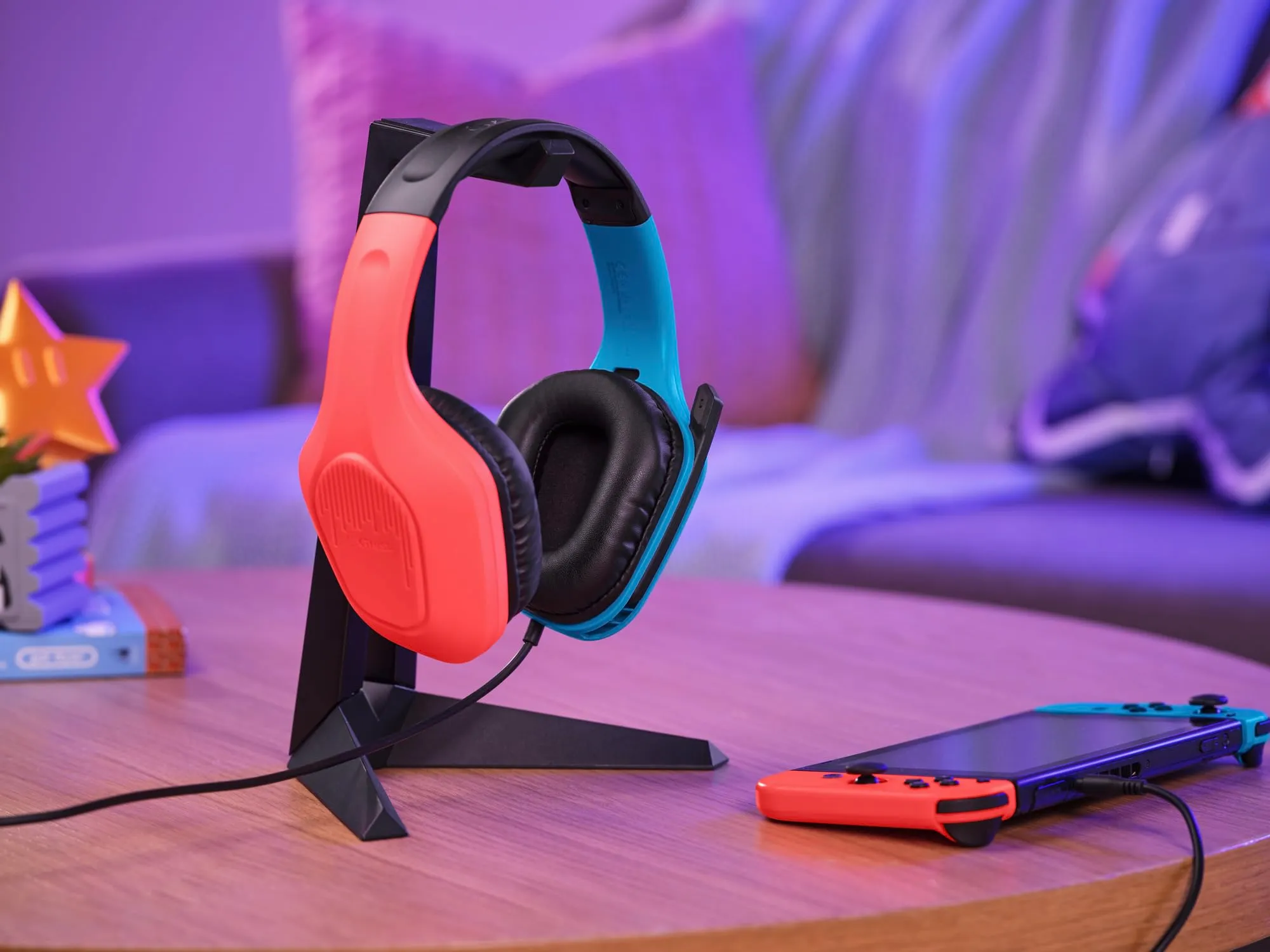 GXTrust Zirox Cuffie Gaming per Nintendo Switch, Blu/Rosso - immagine 8
