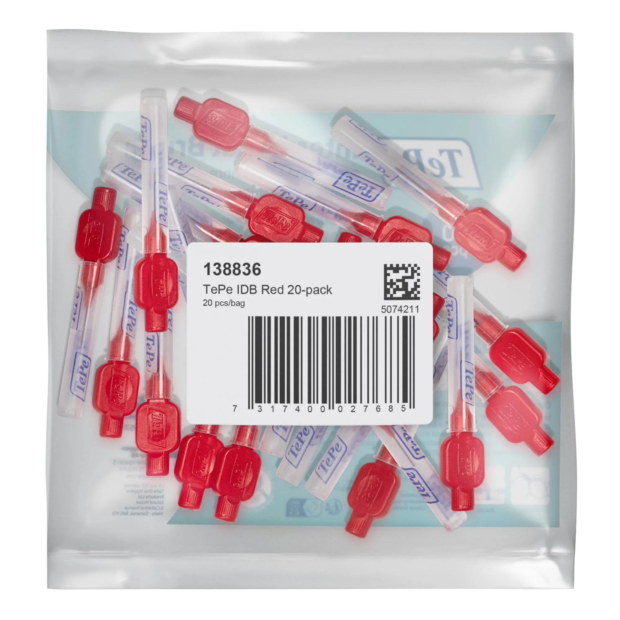 TePe Original Interdental Brushes, Red, 0.5mm/ISO 2, 20pz - immagine 2