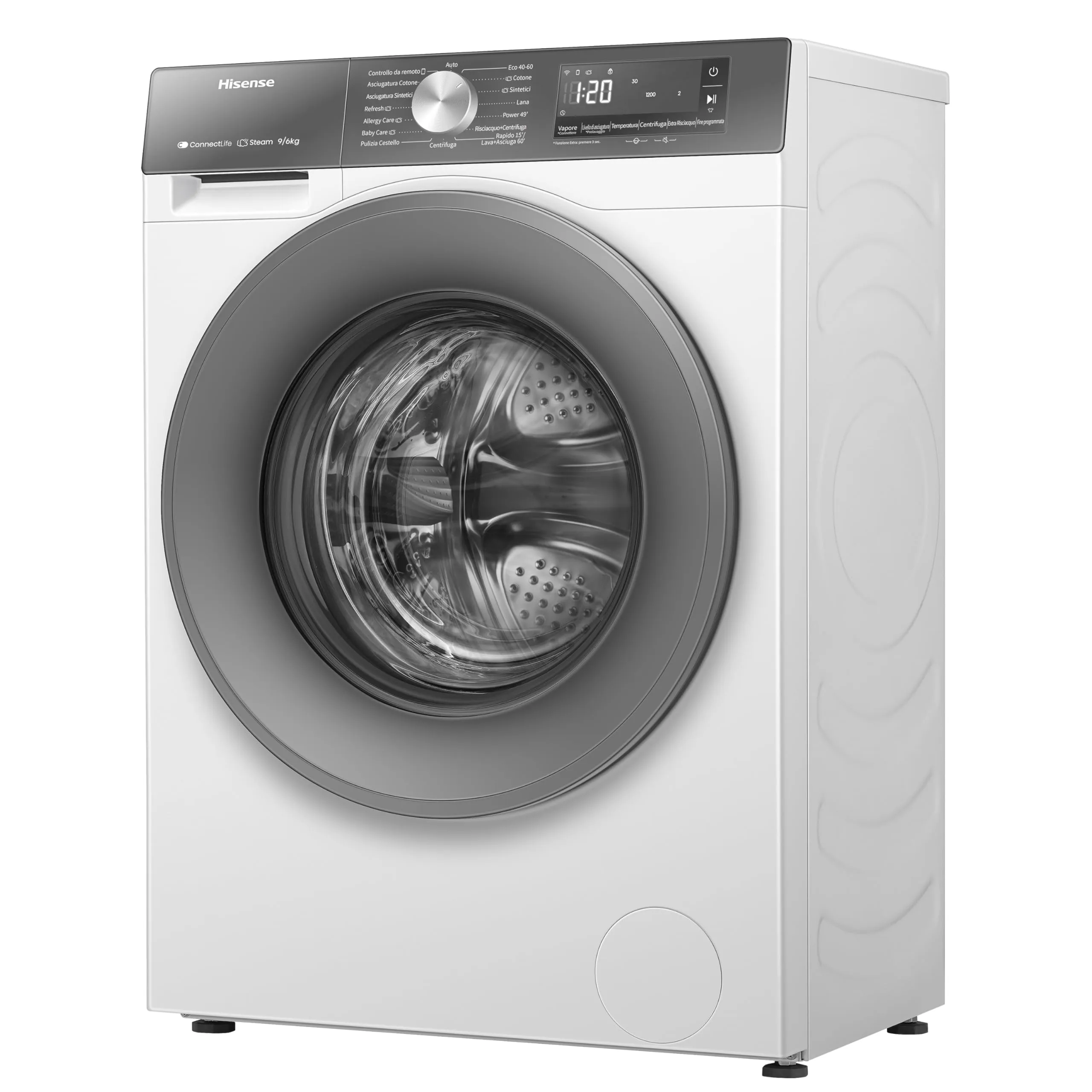 Hisense WD3S9043BW7 Lavasciuga 9 + 6 kg, 1400 RPM, Grigio, WiFi - immagine 13