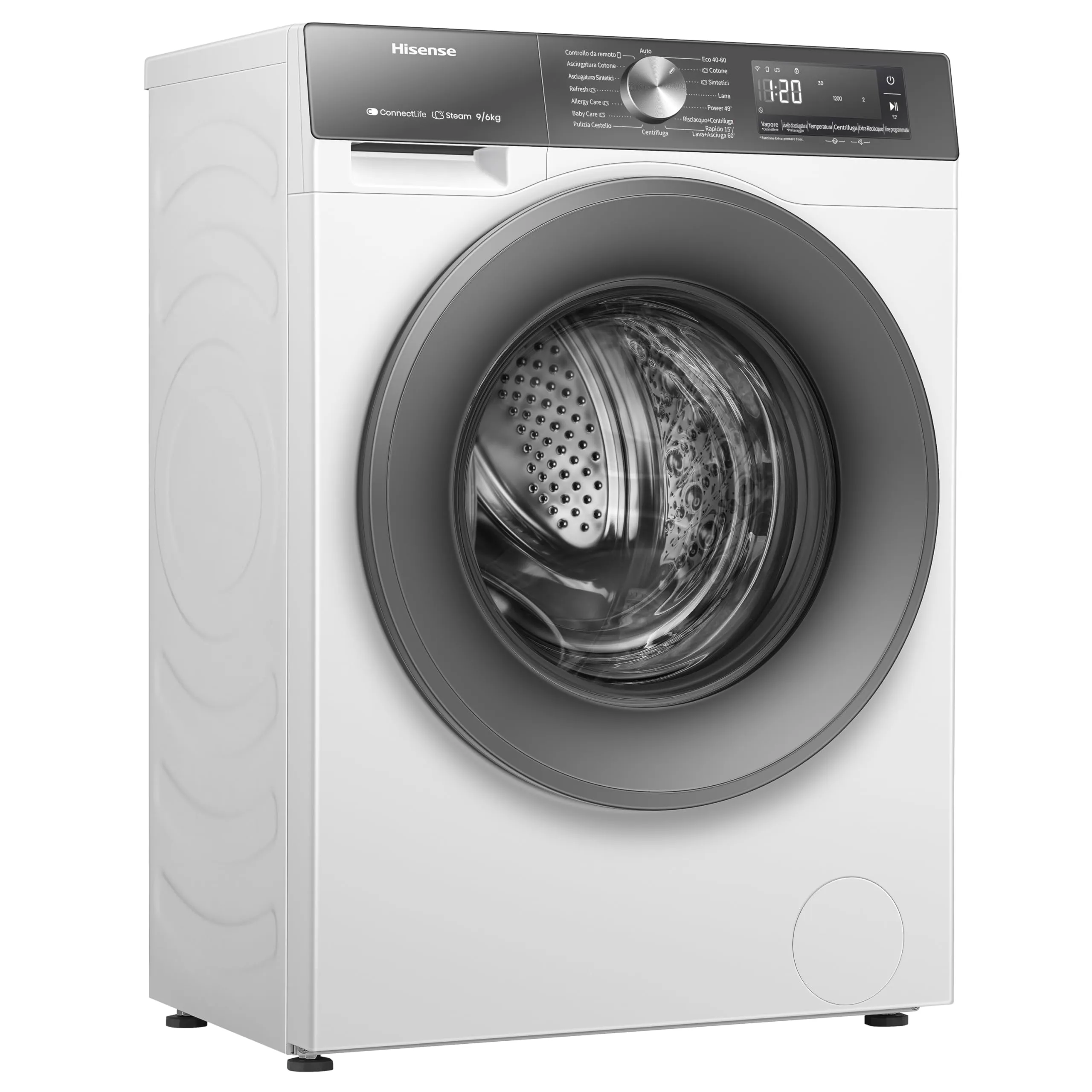 Hisense WD3S9043BW7 Lavasciuga 9 + 6 kg, 1400 RPM, Grigio, WiFi - immagine 14
