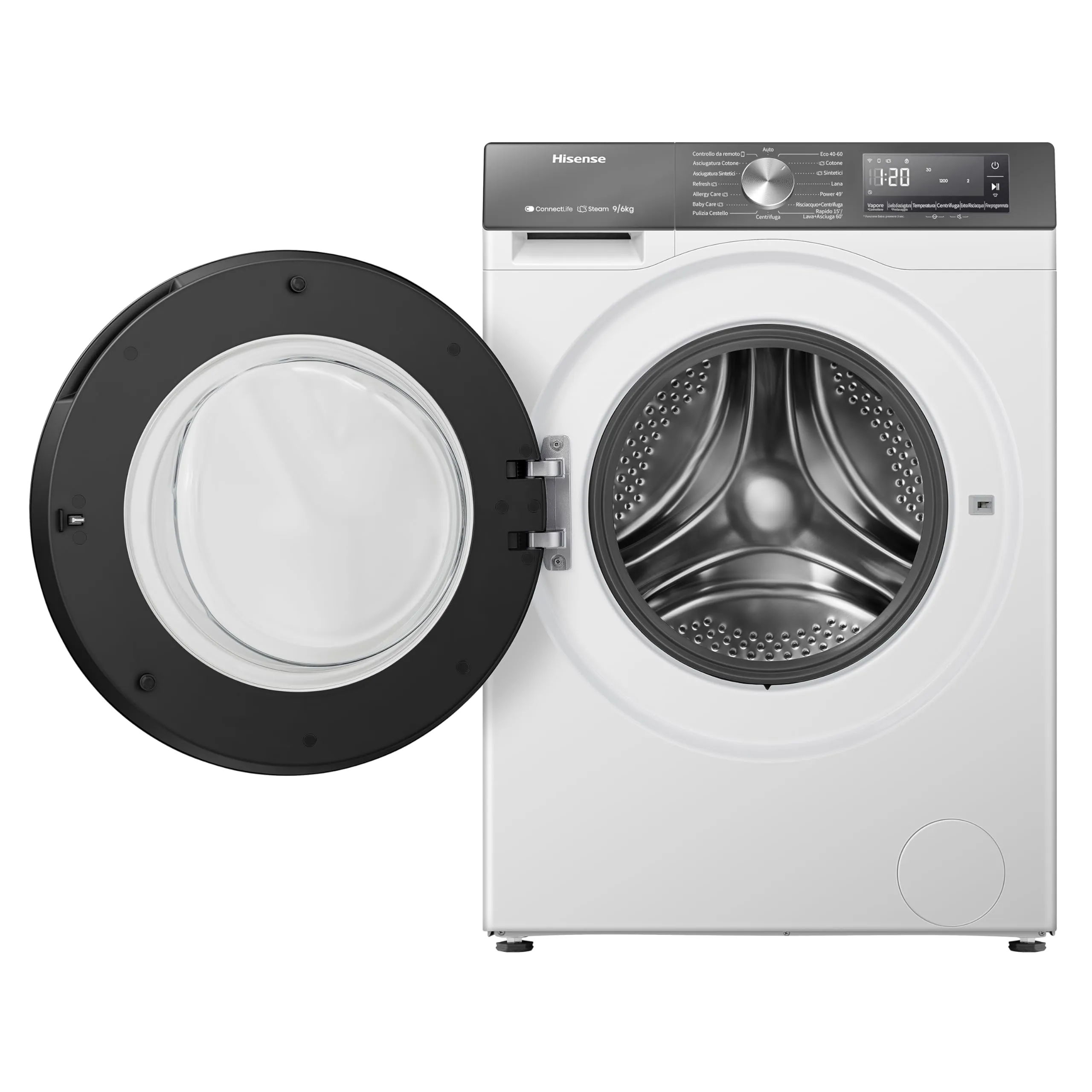 Hisense WD3S9043BW7 Lavasciuga 9 + 6 kg, 1400 RPM, Grigio, WiFi - immagine 15