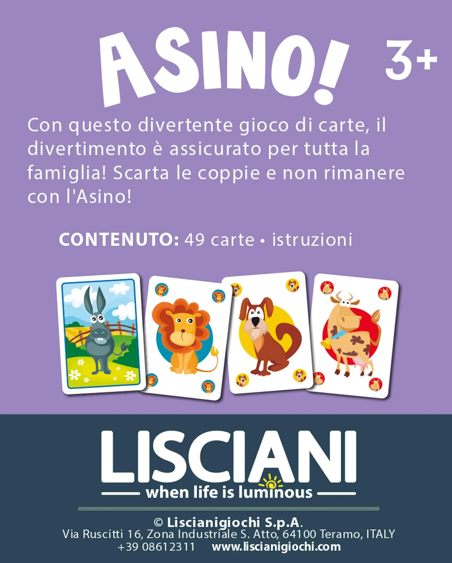 Liscianigiochi Ludoteca Le Carte Dei Bambini Asino Gioco Di Società, Multicolore, 85743 - immagine 5