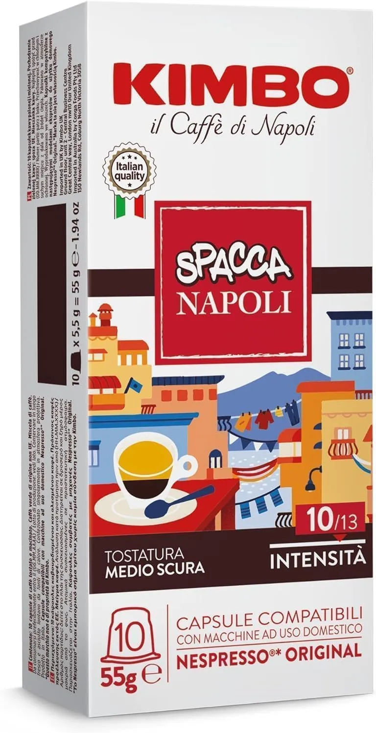 Kimbo Spacca Napoli Capsule Compatibili Nespresso Original, 150 Capsule, Intensità 10/13, Tostatura Medio Scura - immagine 1