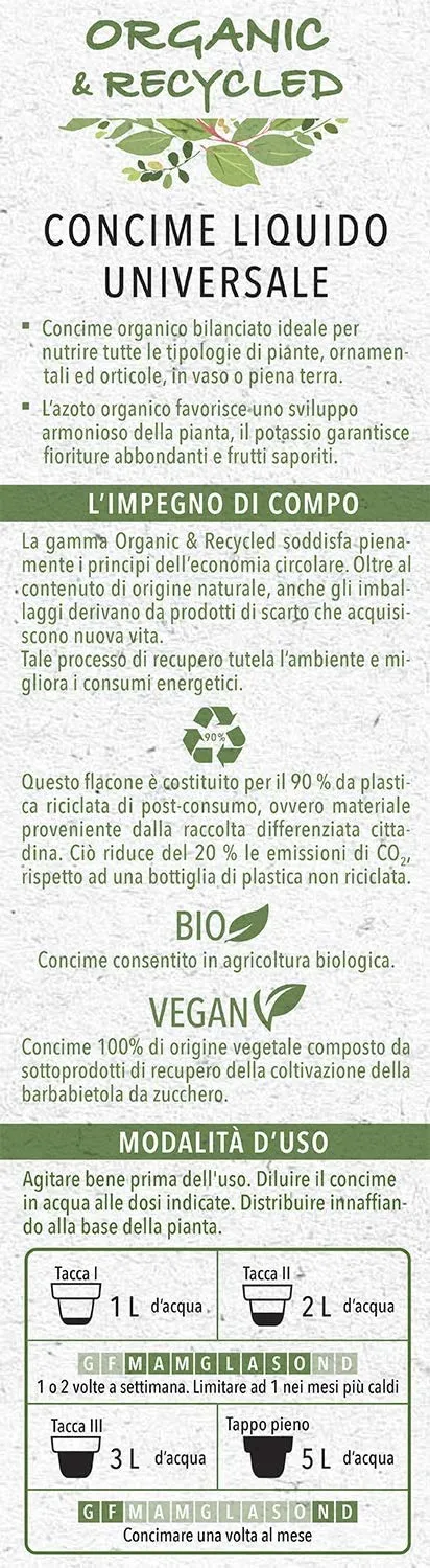 Compo Organic & Recycled Concime Liquido Universale, 1 l - immagine 7