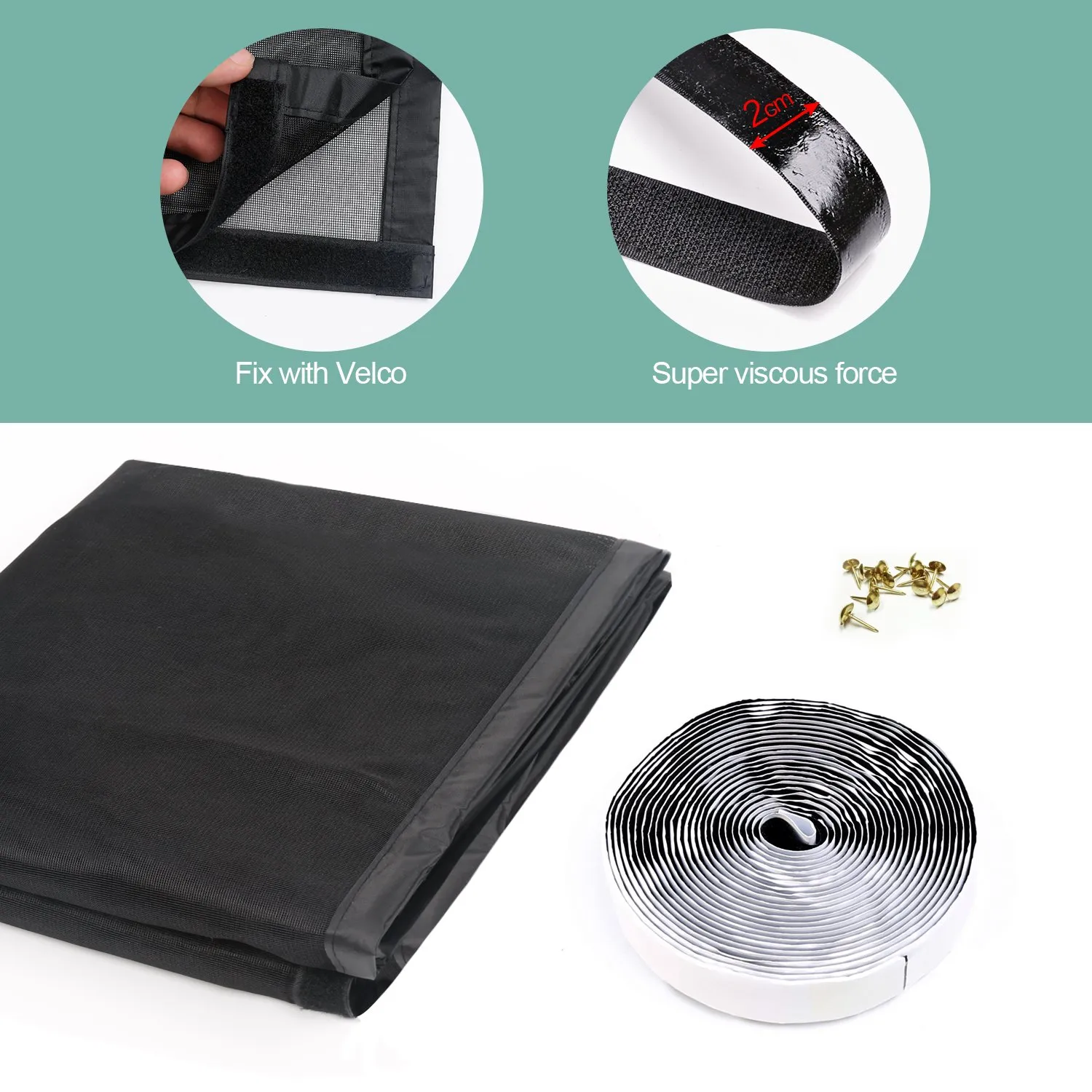 MYCARBON Zanzariera Porta Finestra Magnetica Anti Mosche, 90x210cm, Nero - immagine 6