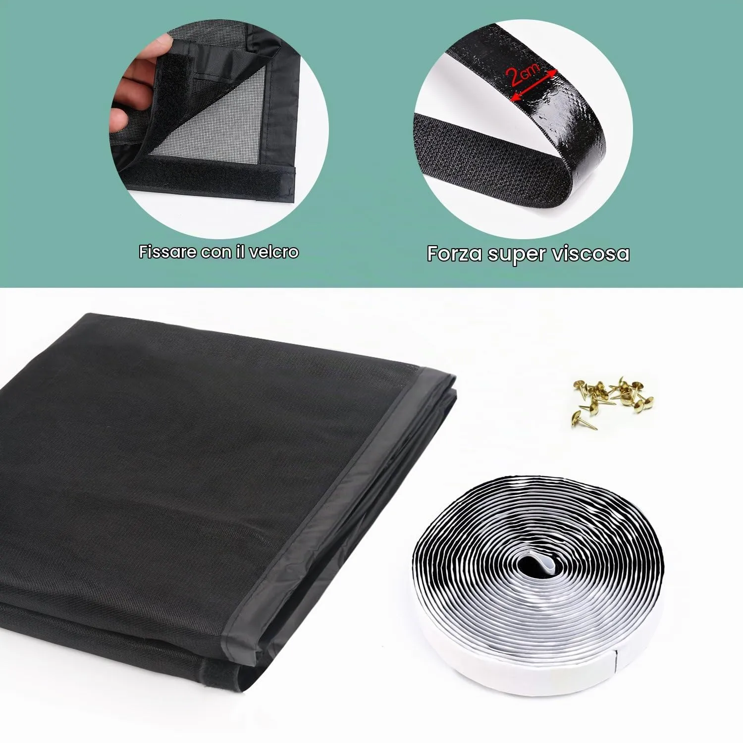 MYCARBON Zanzariera Porta Finestra Magnetica per Esterno, 110x220cm, Nero - immagine 6