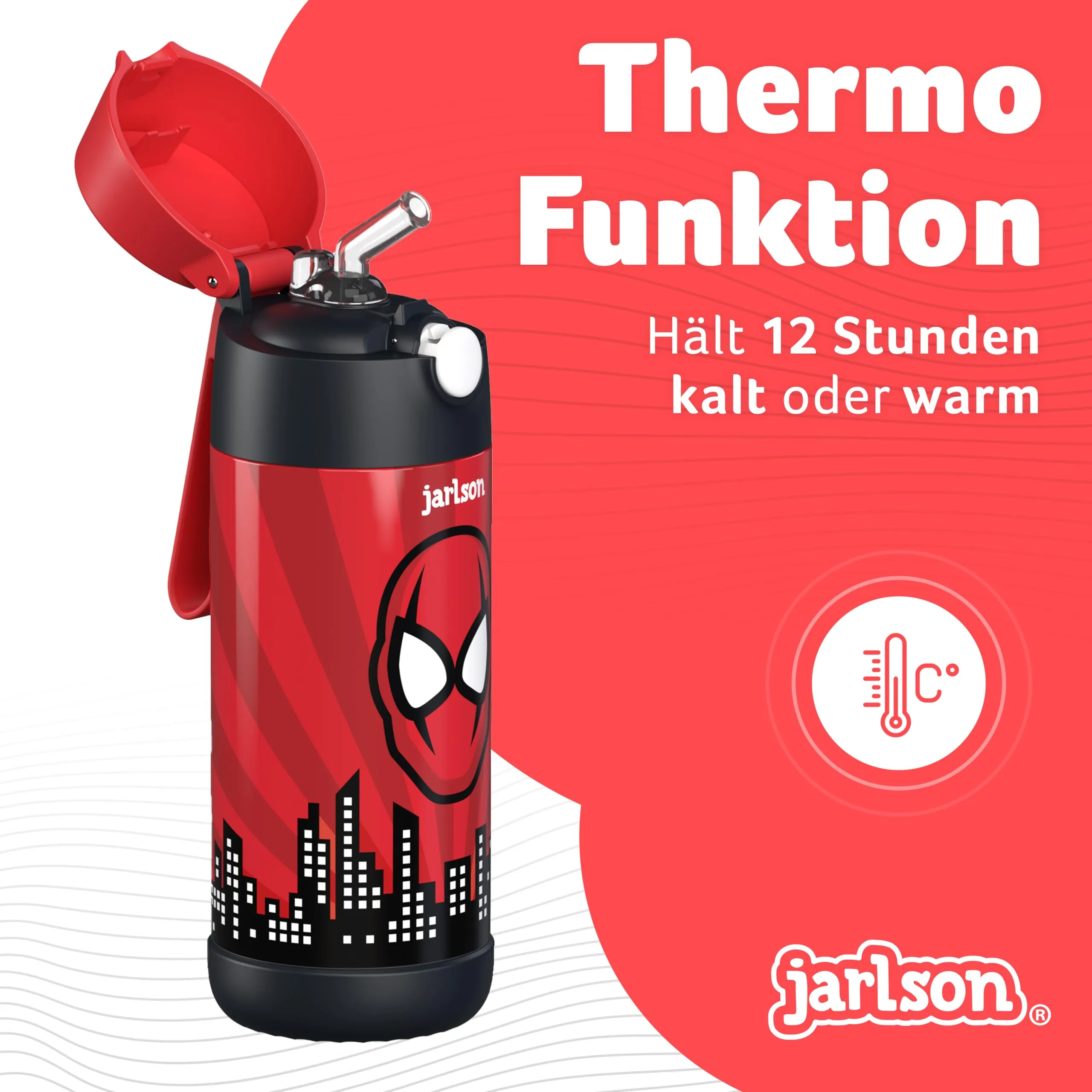 Jarlson Borraccia Termica Bambini Charli 350ml con Cannuccia in Acciaio Inox - immagine 2