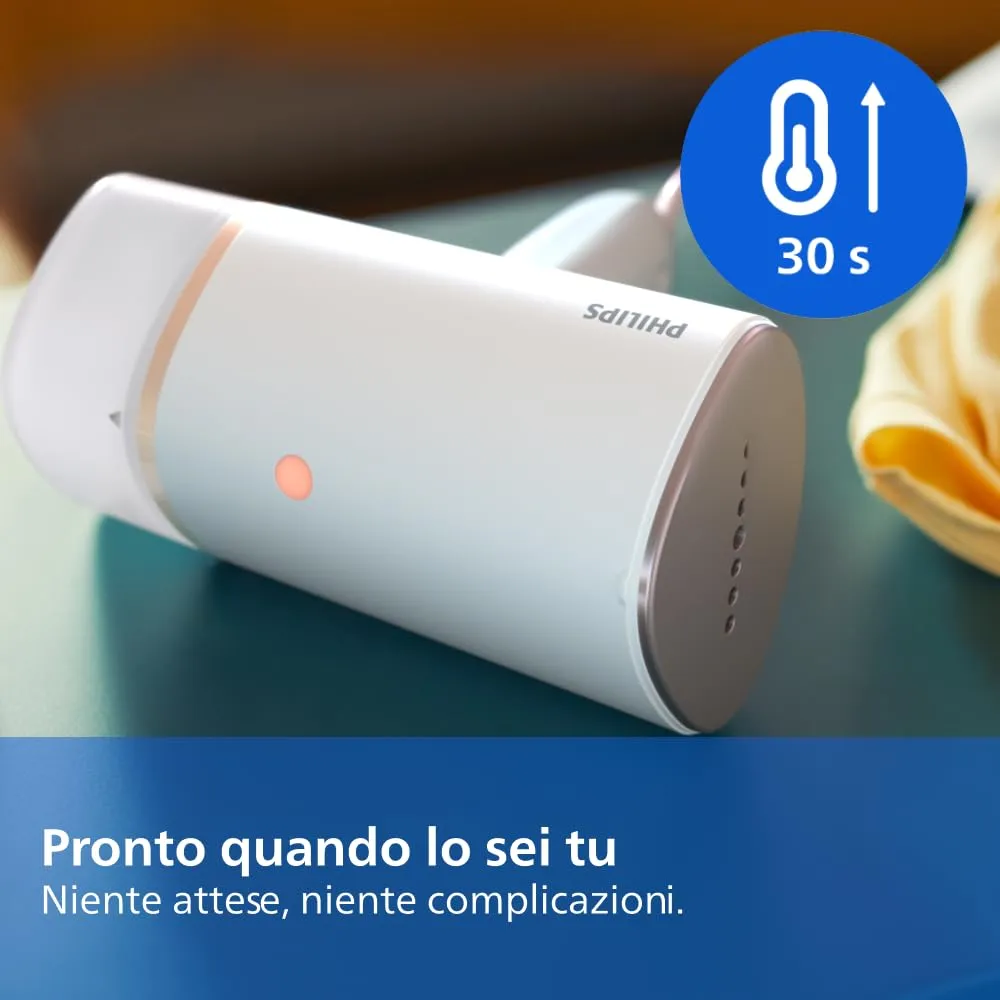 Philips 3000 Ferro da Stiro Verticale a Vapore Pieghevole STH3020/10, 20 g/min, 1000W, Bianco - immagine 5