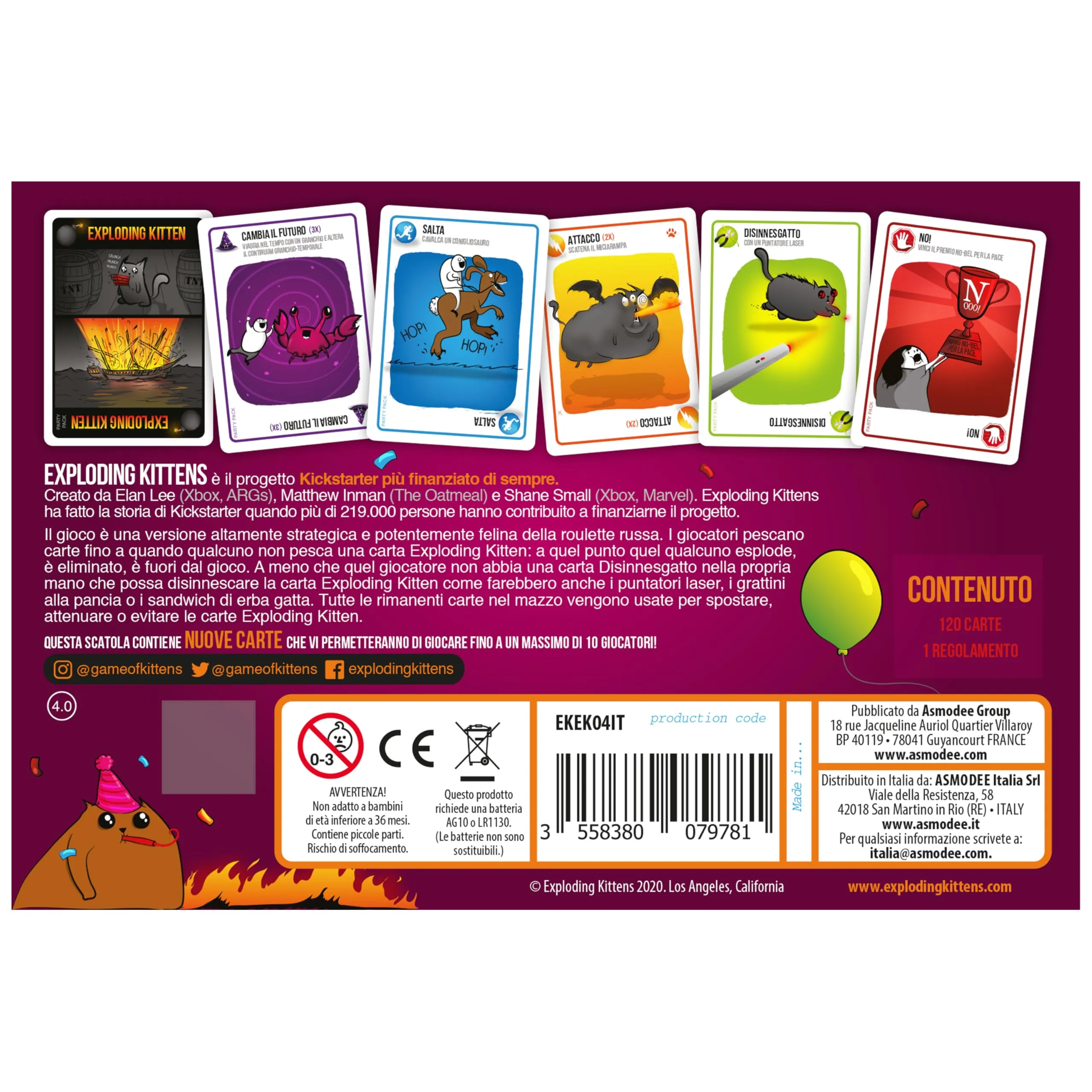 Exploding Kittens Party Pack - Gioco da Tavolo, 2-10 Giocatori, Edizione in Italiano - immagine 2