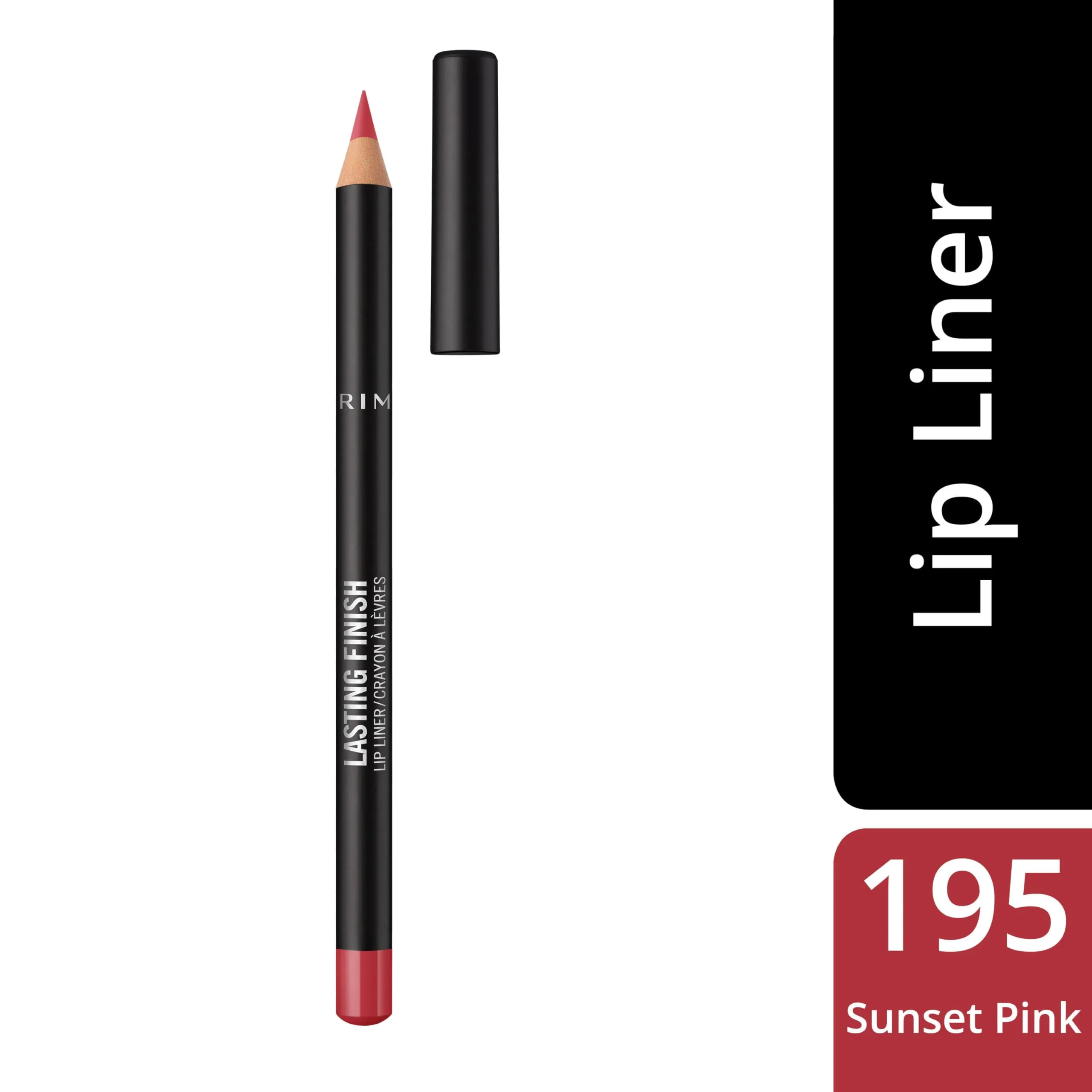 Rimmel London Lasting Finish Matita Labbra, 195 Sunset Pink, 1.2 g - immagine 3