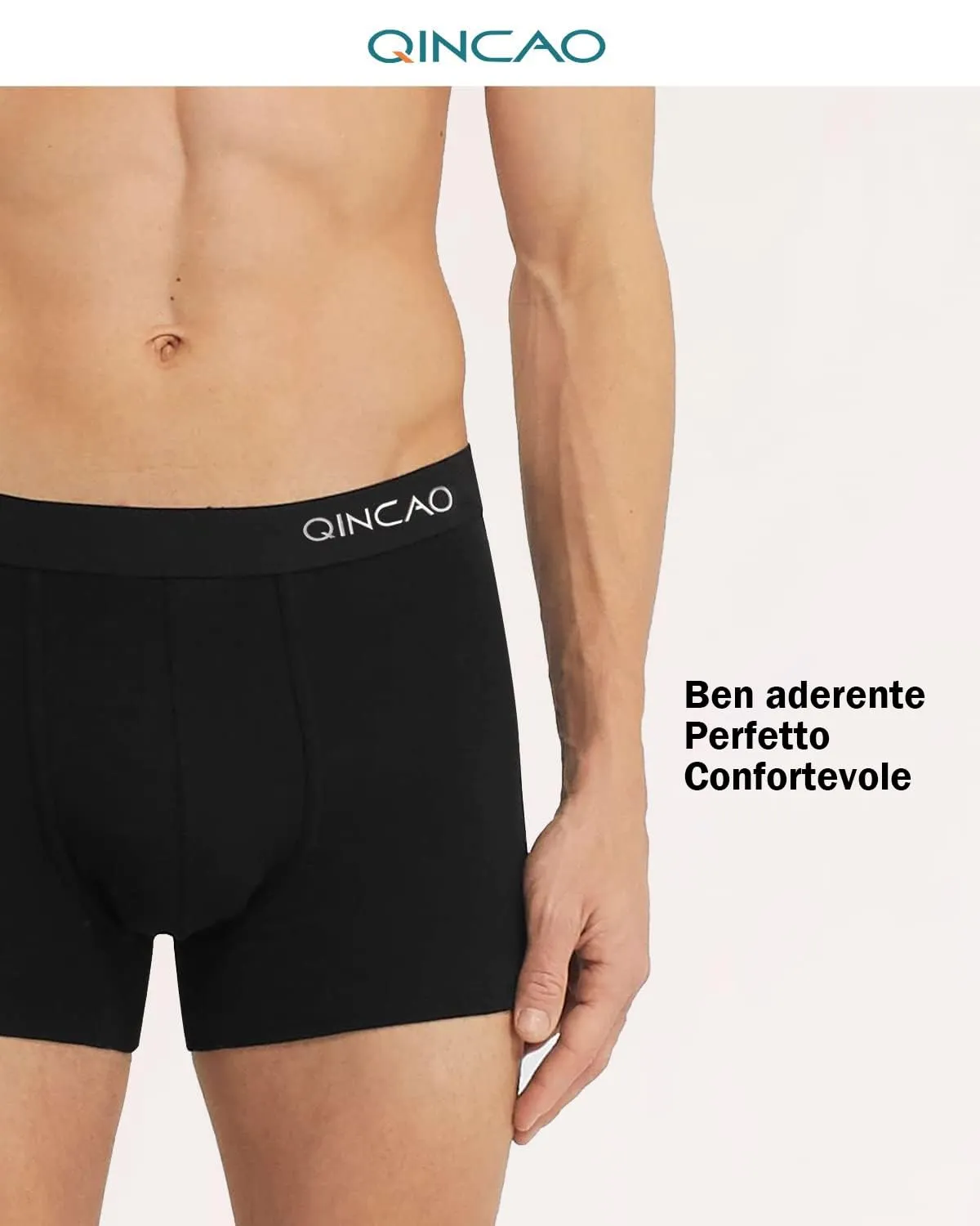 QINCAO Boxer Uomo in Cotone Pettinato, Confezione da 6, Senza Etichetta, Aderenti - immagine 3