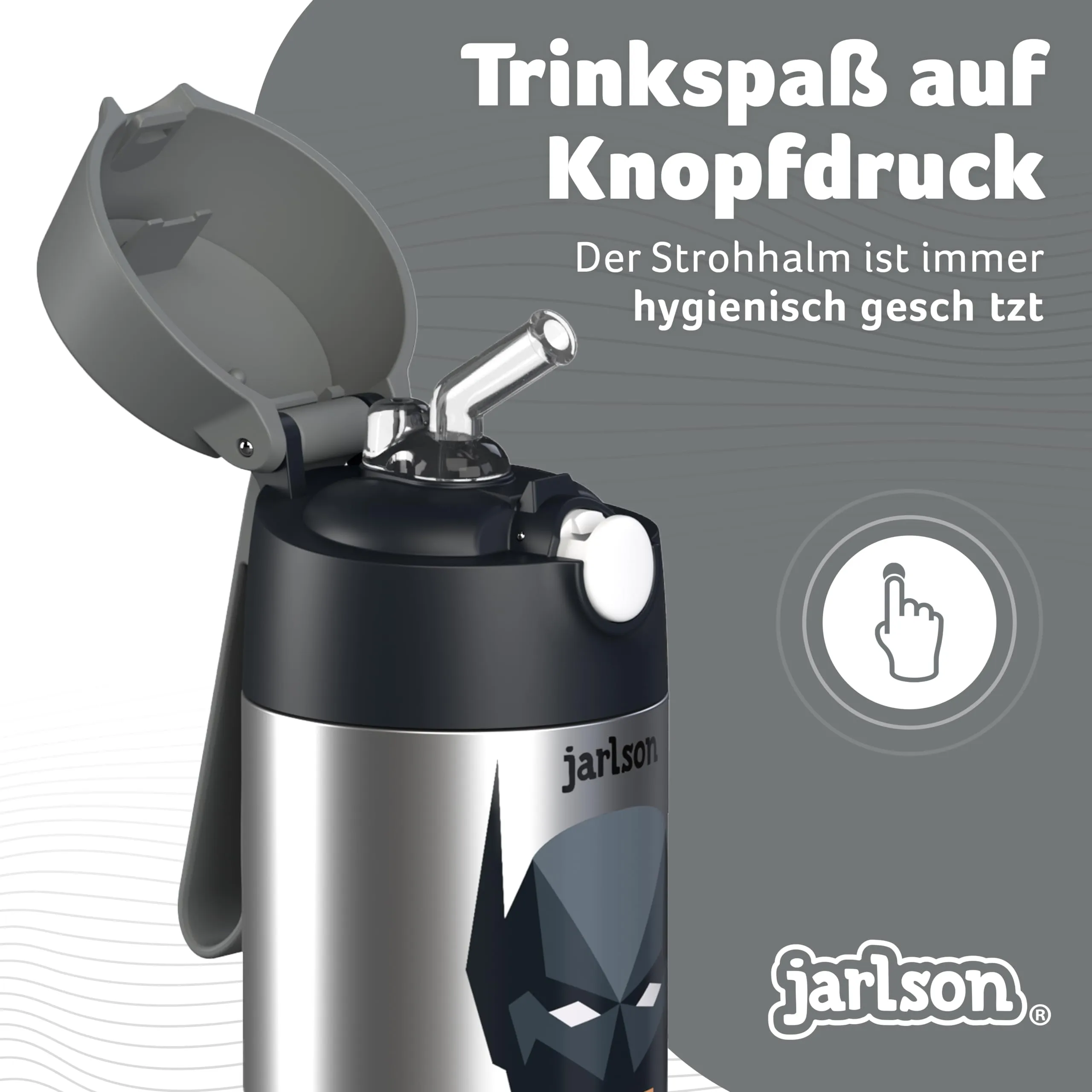 Jarlson Borraccia Termica Bambini Charli 350ml con Cannuccia in Acciaio Inox - immagine 6
