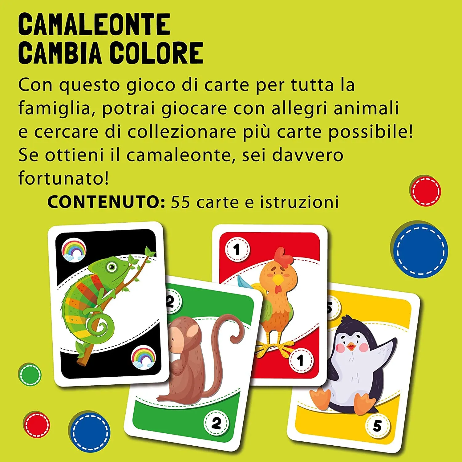 Liscianigiochi Ludoteca Le Carte dei Bambini Camaleonte Cambia Colore Gioco di Società 85767 - immagine 3
