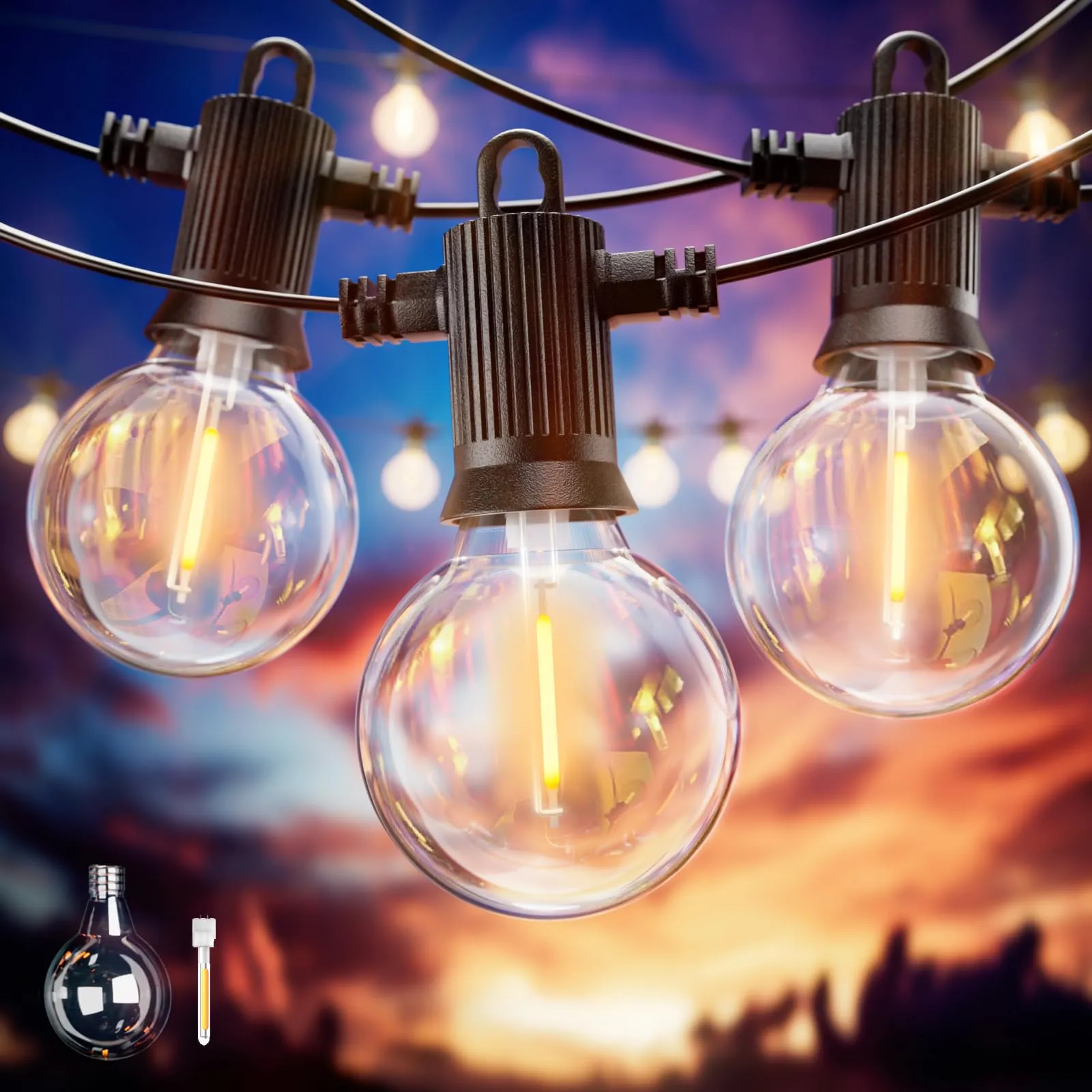 ZOTOYI Catena Luminose Esterno LED G40, 7.6M con 10 Lampadine - immagine 1