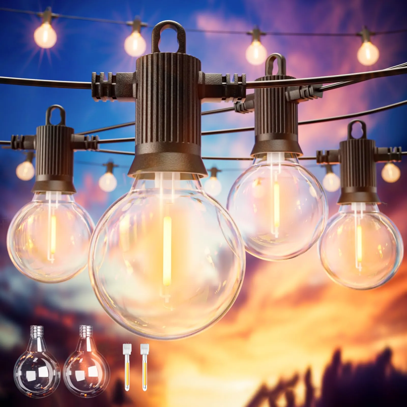 ZOTOYI Catena Luminose Esterno LED G40, 15M con 22 Lampadine - immagine 1