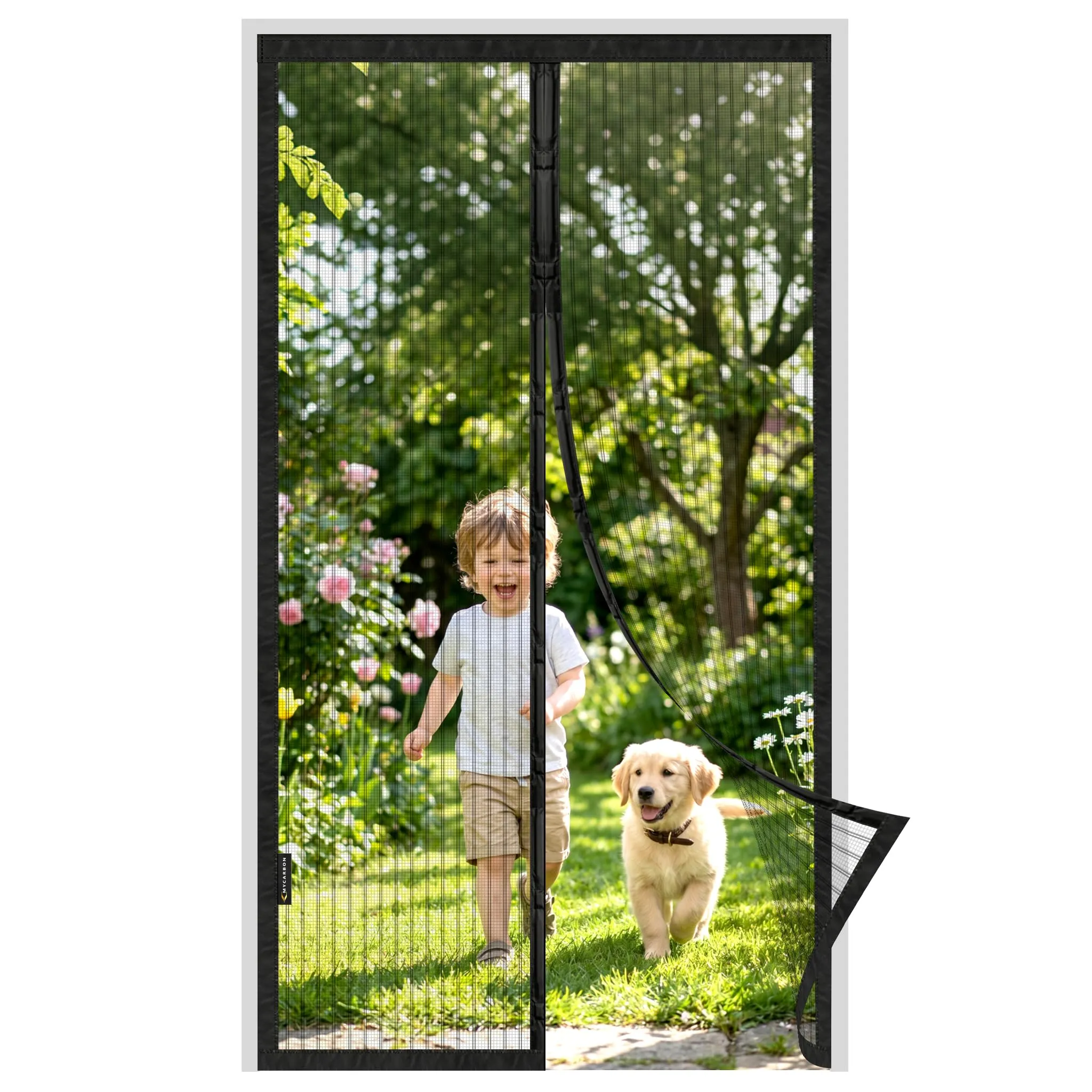 MYCARBON Zanzariera Magnetica 110x230cm per Porta e Finestra, Nero - immagine 1