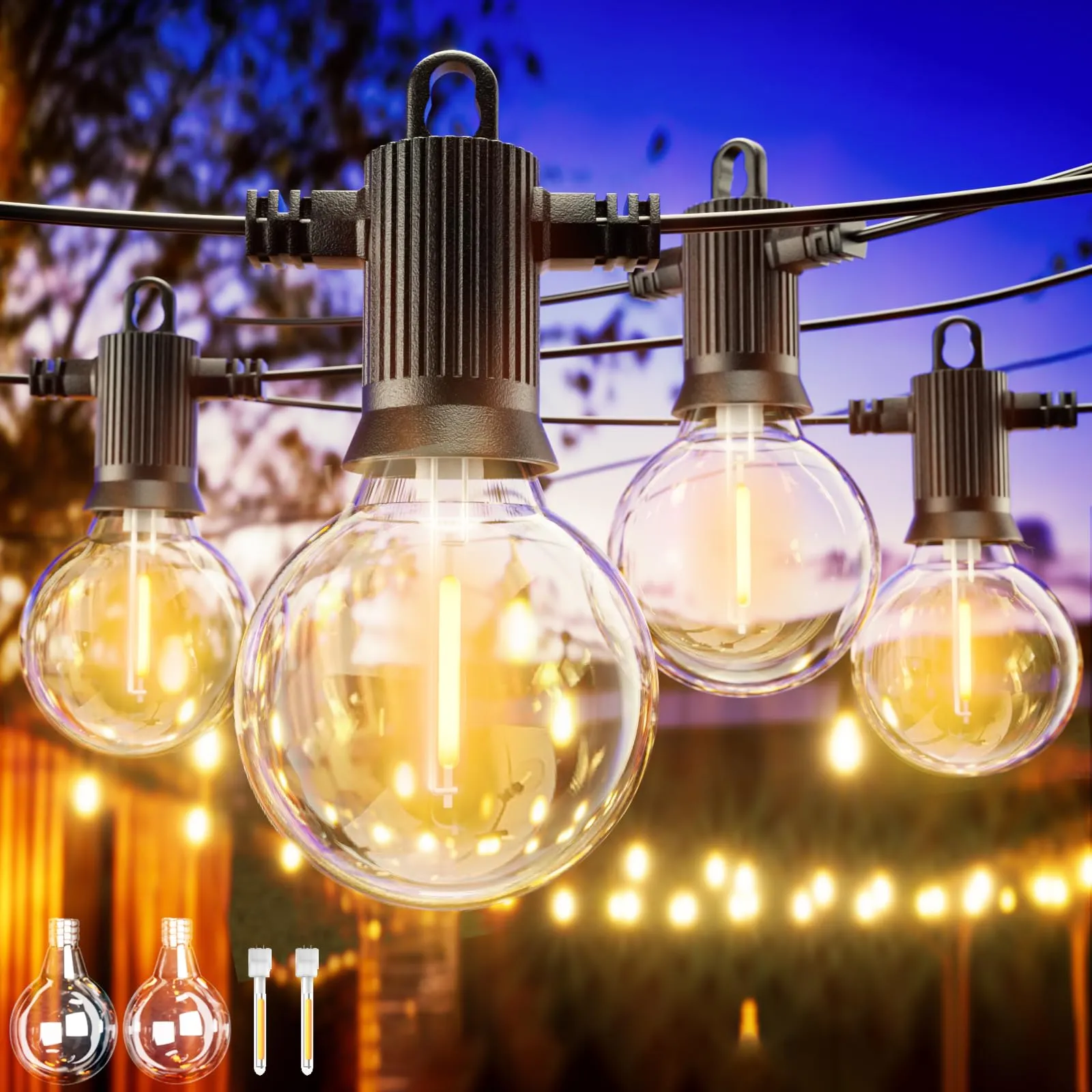 ZOTOYI Catena Luminose Esterno LED G40, 30M con 42 Lampadine - immagine 1