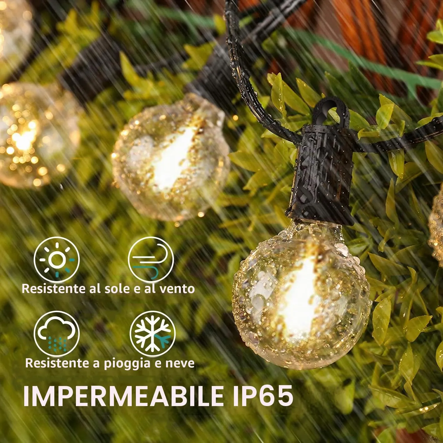 ZOTOYI Catena Luminose Esterno LED G40, 30M con 42 Lampadine - immagine 4