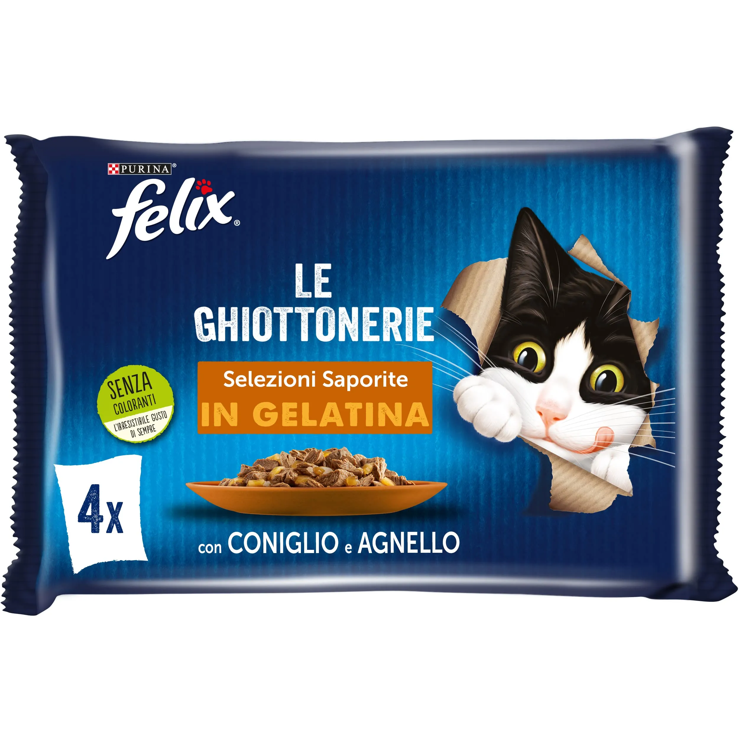 Felix Le Ghiottonerie Cibo Umido per Gatti Adulti, Coniglio e Agnello, 48 Bustine da 85g - immagine 2