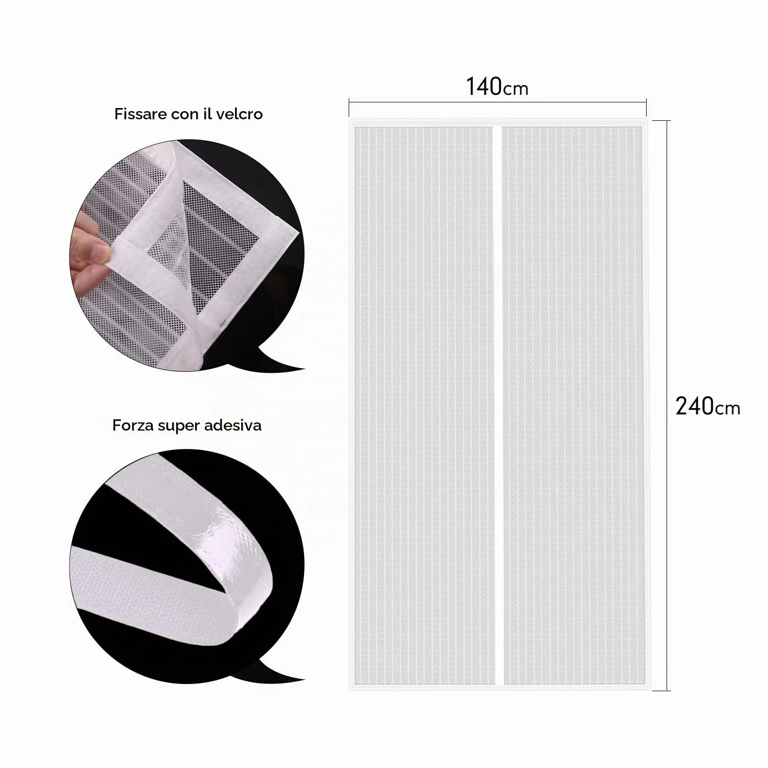 MYCARBON Zanzariera Porta Finestra Magnetica Anti Mosche, 140x240cm, Bianco - immagine 6