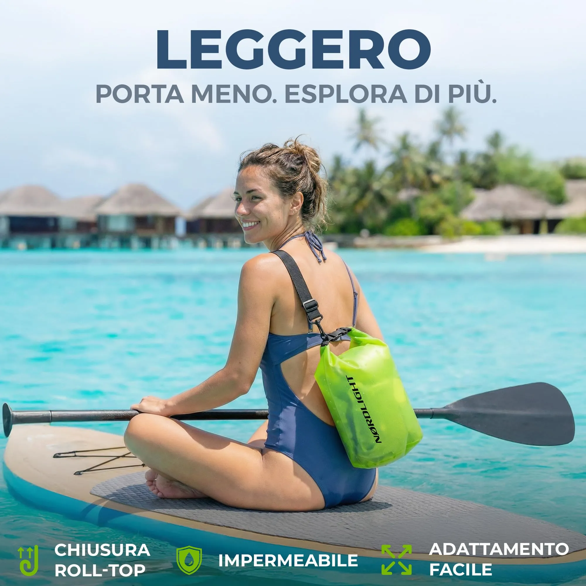 Nordlight Dry Bag Sacca Impermeabile 5L, Verde - immagine 4