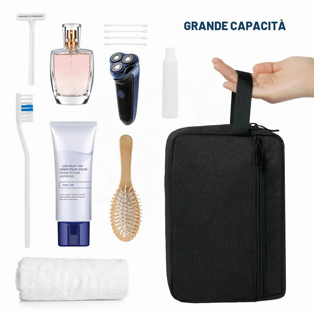 Aucuu Borsa da Toilette da Viaggio Resistente all'Acqua per Uomo e Donna - immagine 5