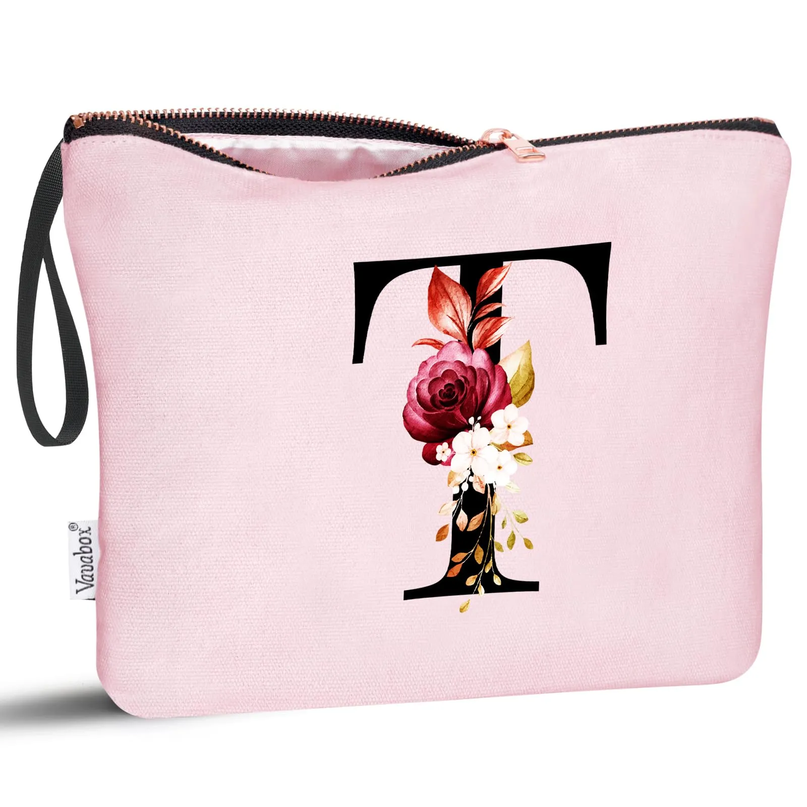 Vavabox Beauty Case con Iniziale Personalizzata T, Rosa - immagine 1