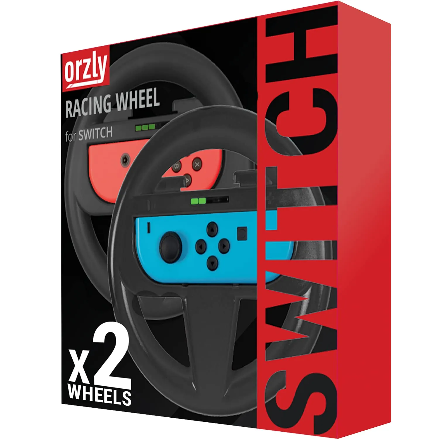 Orzly Joy-Con Steering Wheel Accessories for Nintendo Switch, Black (2 Pack) - immagine 2