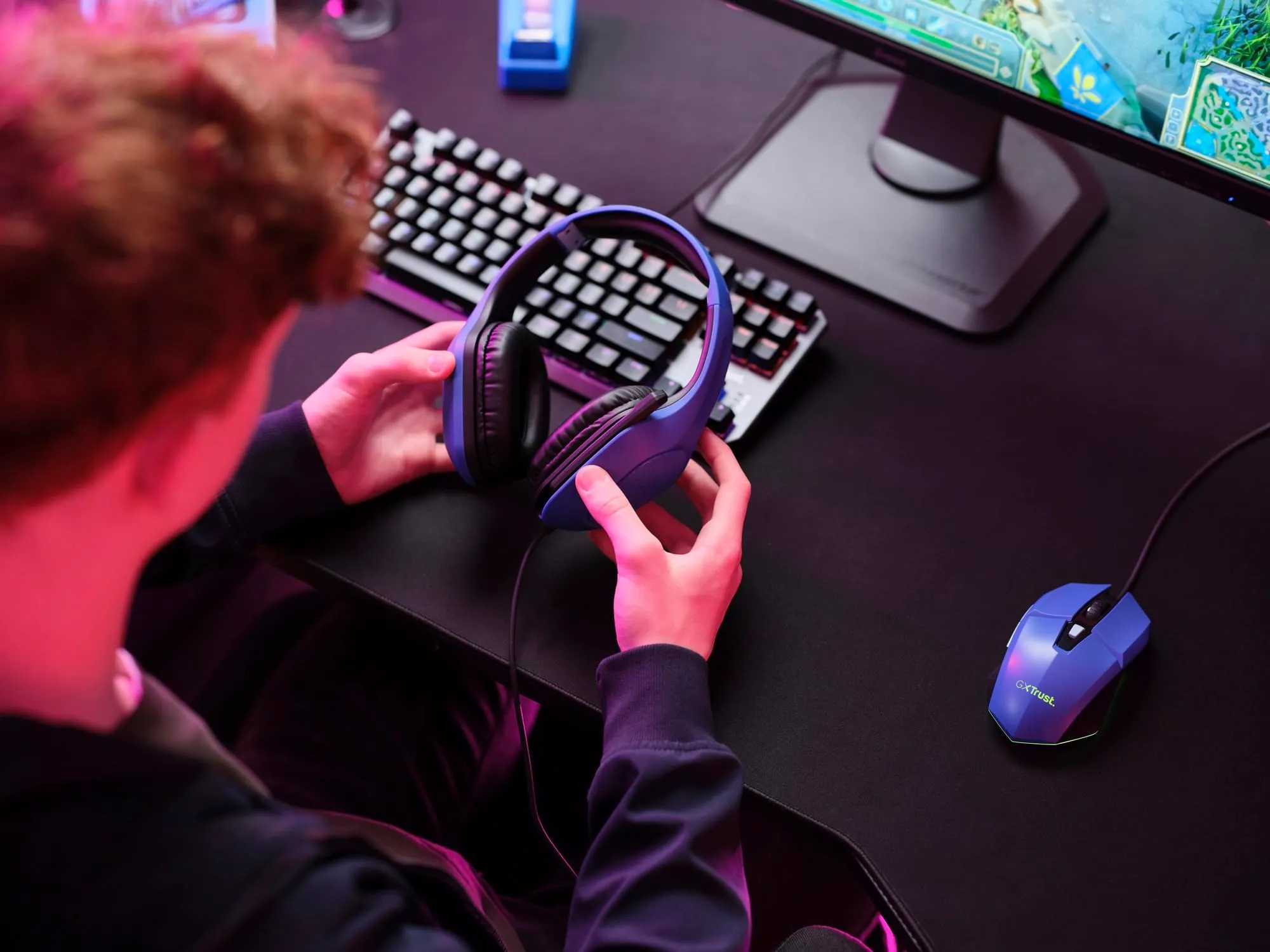 Trust Gaming GXT 415B Zirox Cuffie Gaming Blu per PC, Xbox, PS4, PS5, Switch, Mobile - immagine 8