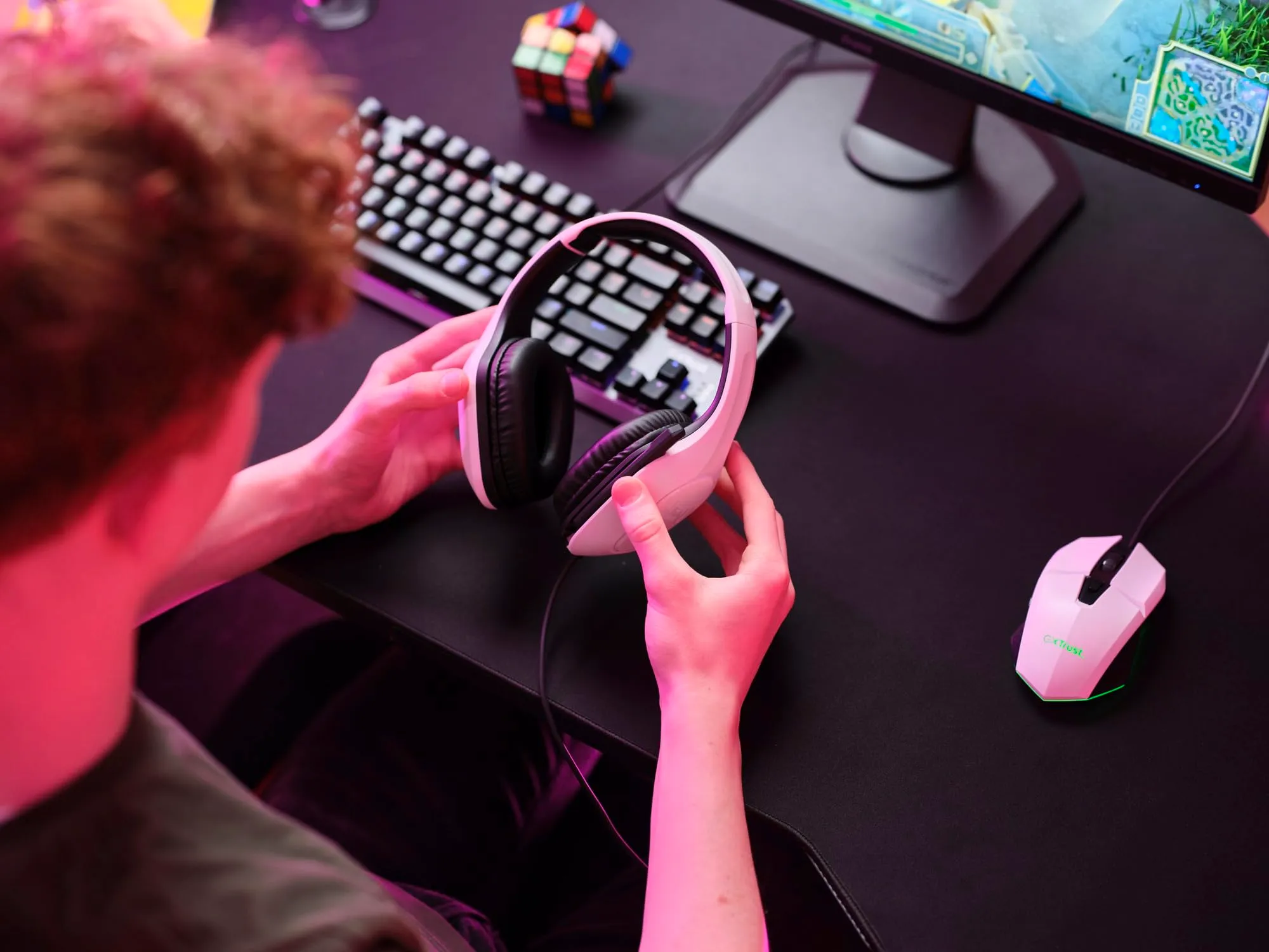 Trust Gaming GXT 415W Zirox Cuffie Gaming con Driver 50mm, Microfono Over-Ear, Jack 3.5 mm - Bianco - immagine 8