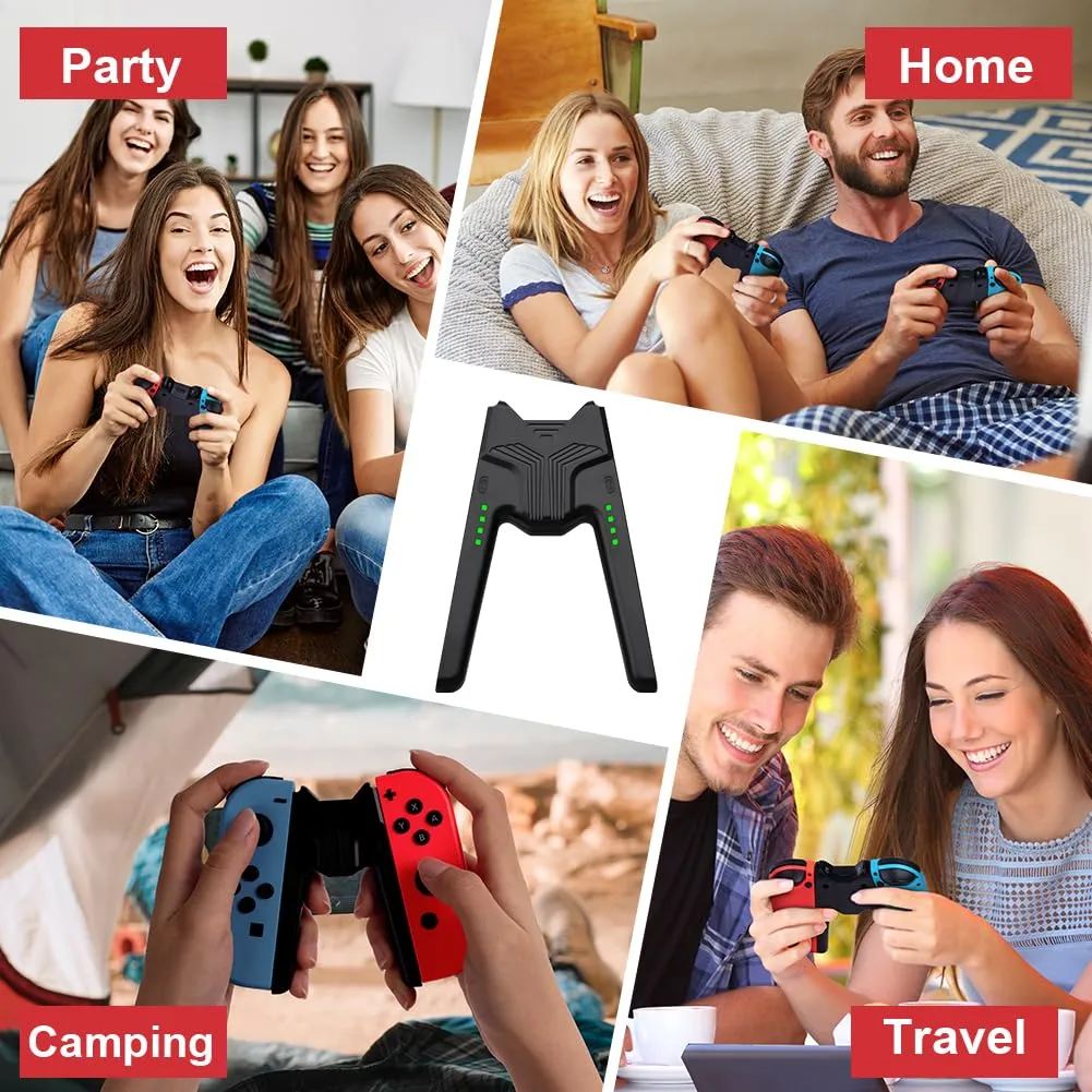 OFFCUP Impugnatura di Ricarica per Nintendo Switch e Switch OLED, Charging Grip con Indicatore LED e USB Tipo C (Nero) - immagine 7