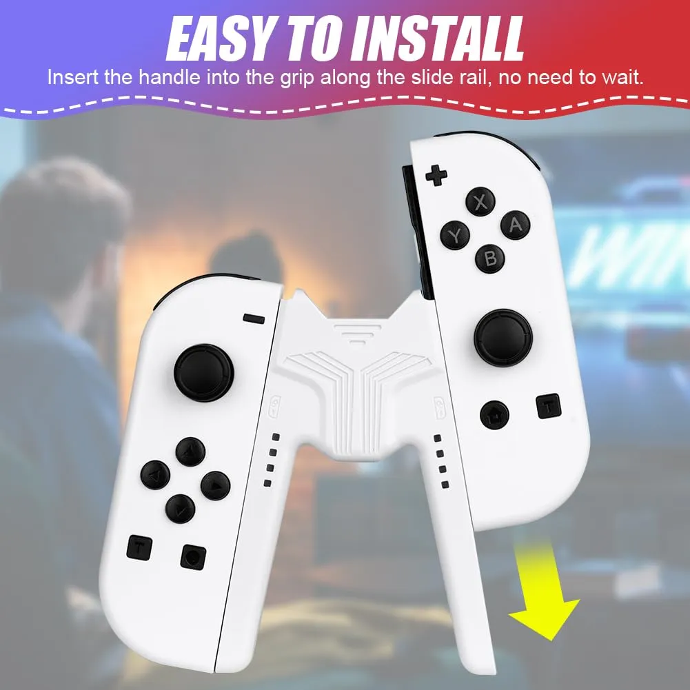 OFFCUP Impugnatura di Ricarica per Nintendo Switch e Switch OLED, Charging Grip con Indicatore LED e USB Tipo C, Bianco - immagine 4