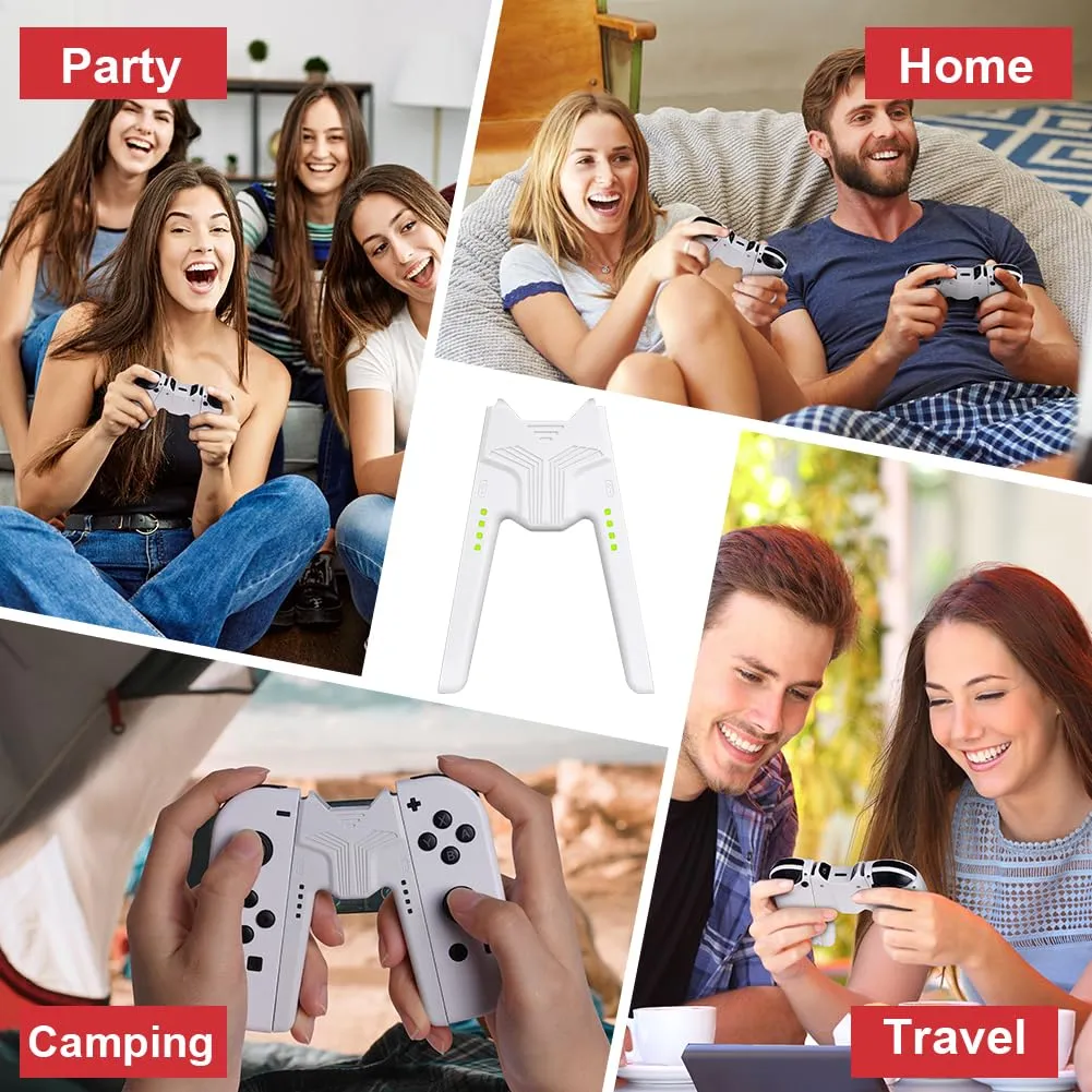 OFFCUP Impugnatura di Ricarica per Nintendo Switch e Switch OLED, Charging Grip con Indicatore LED e USB Tipo C, Bianco - immagine 7