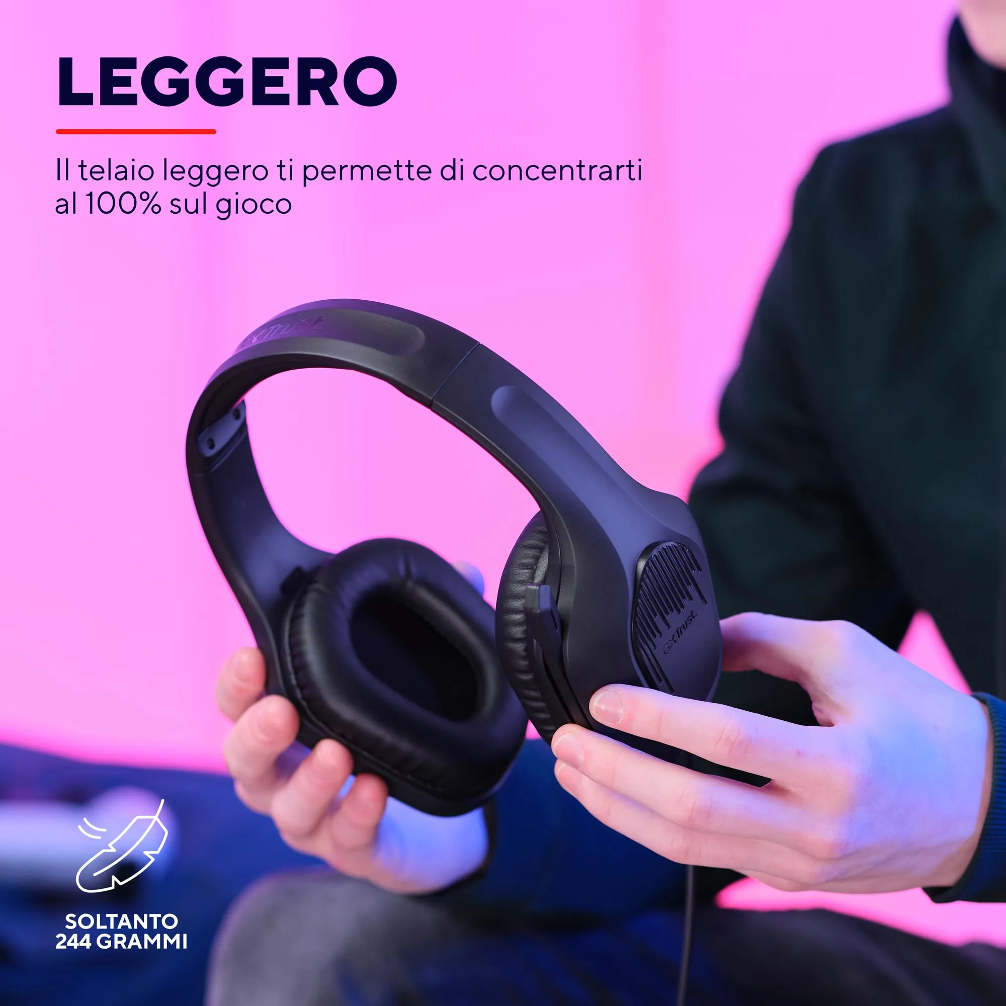 Trust Gaming GXT 415 Zirox Cuffie Gaming Over-Ear con Microfono, Driver 50 mm, Jack 3.5 mm - Nero - immagine 2