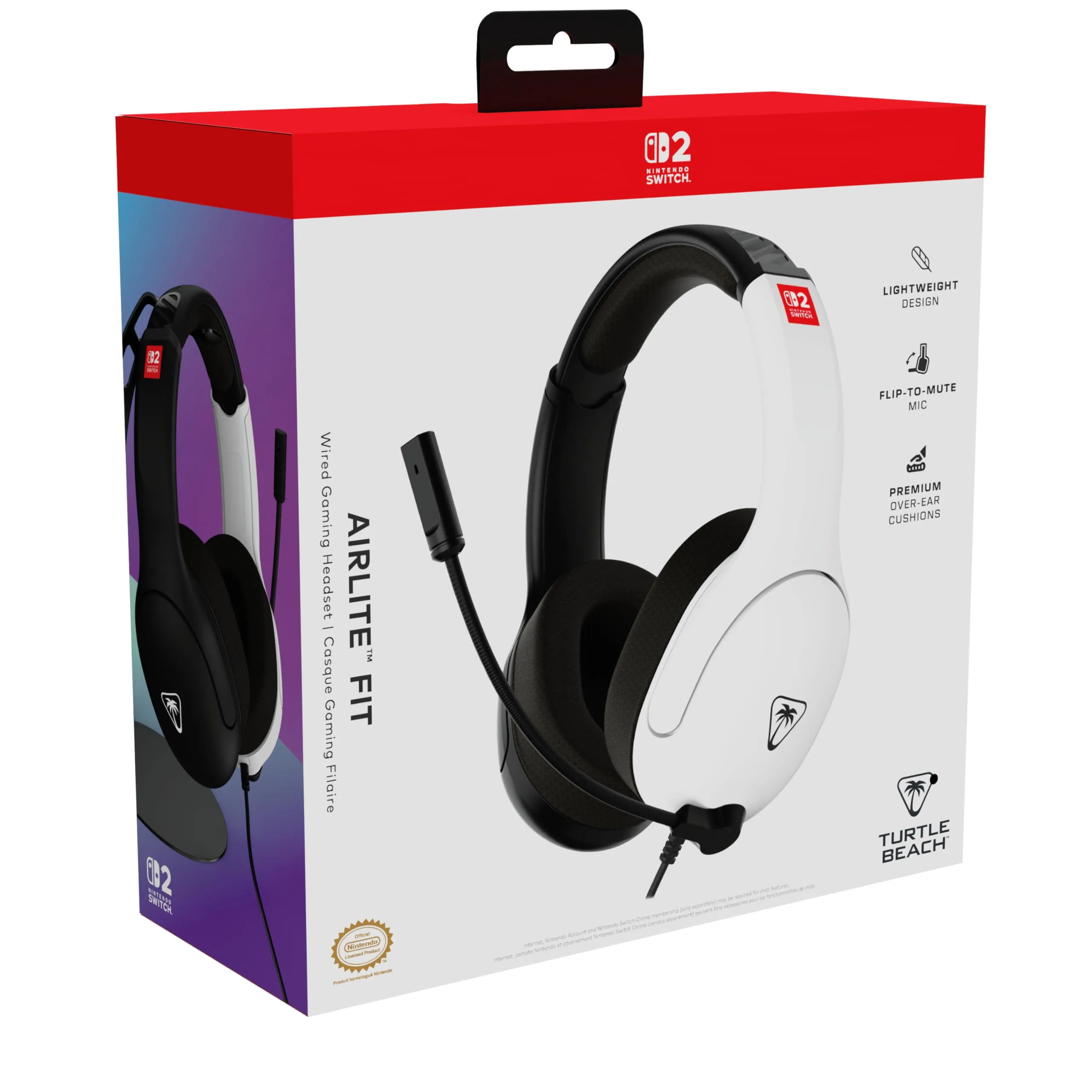 Turtle Beach Airlite Fit Nero e Bianco Cuffie da gioco con cavo per Nintendo Switch 2, Nintendo Switch - immagine 8