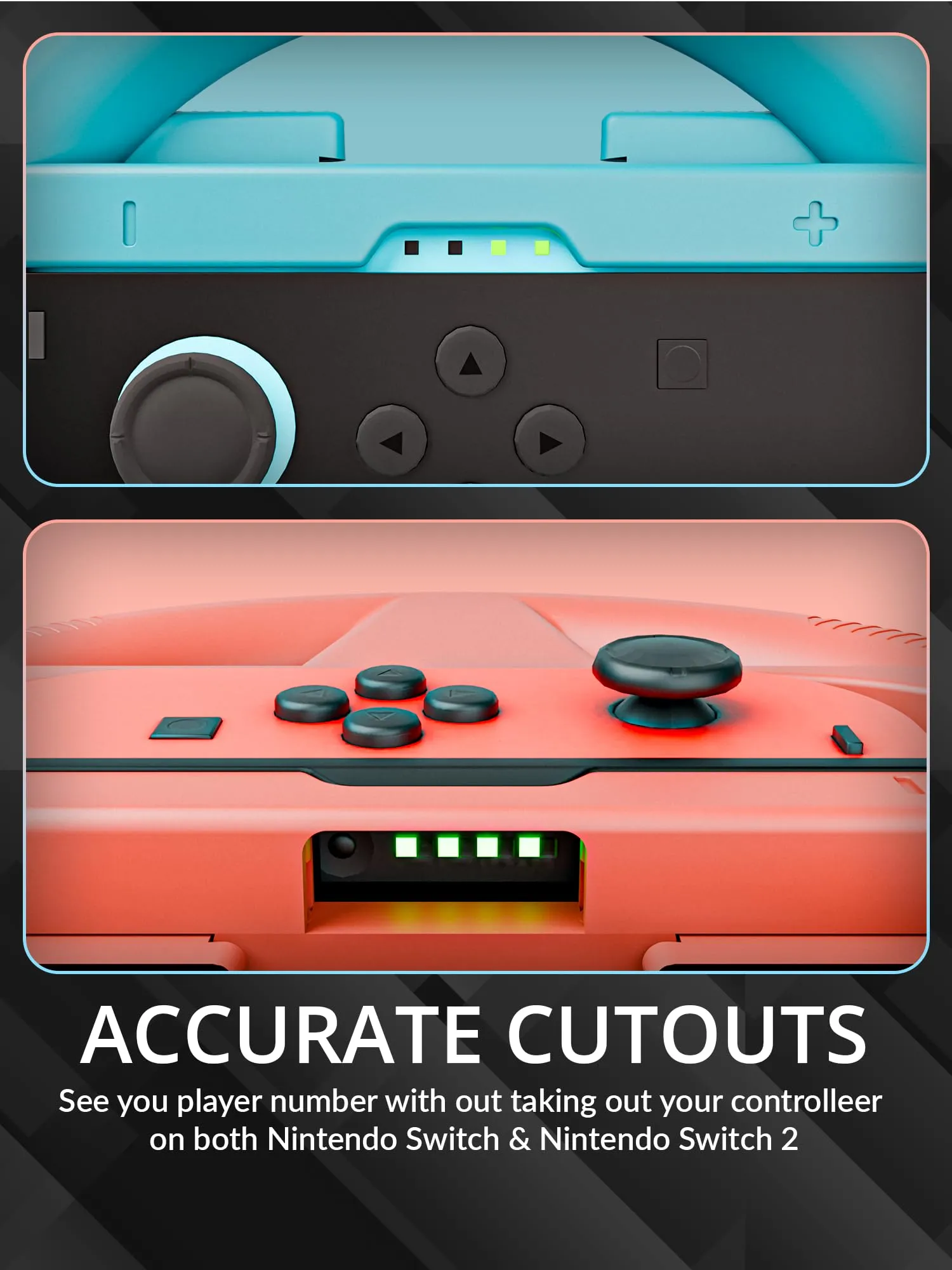 Orzly Volanti per Nintendo Switch 2, Accessori per Controller Joy-Con (1 Rosso, 1 Blu) Confezione Doppia - immagine 8