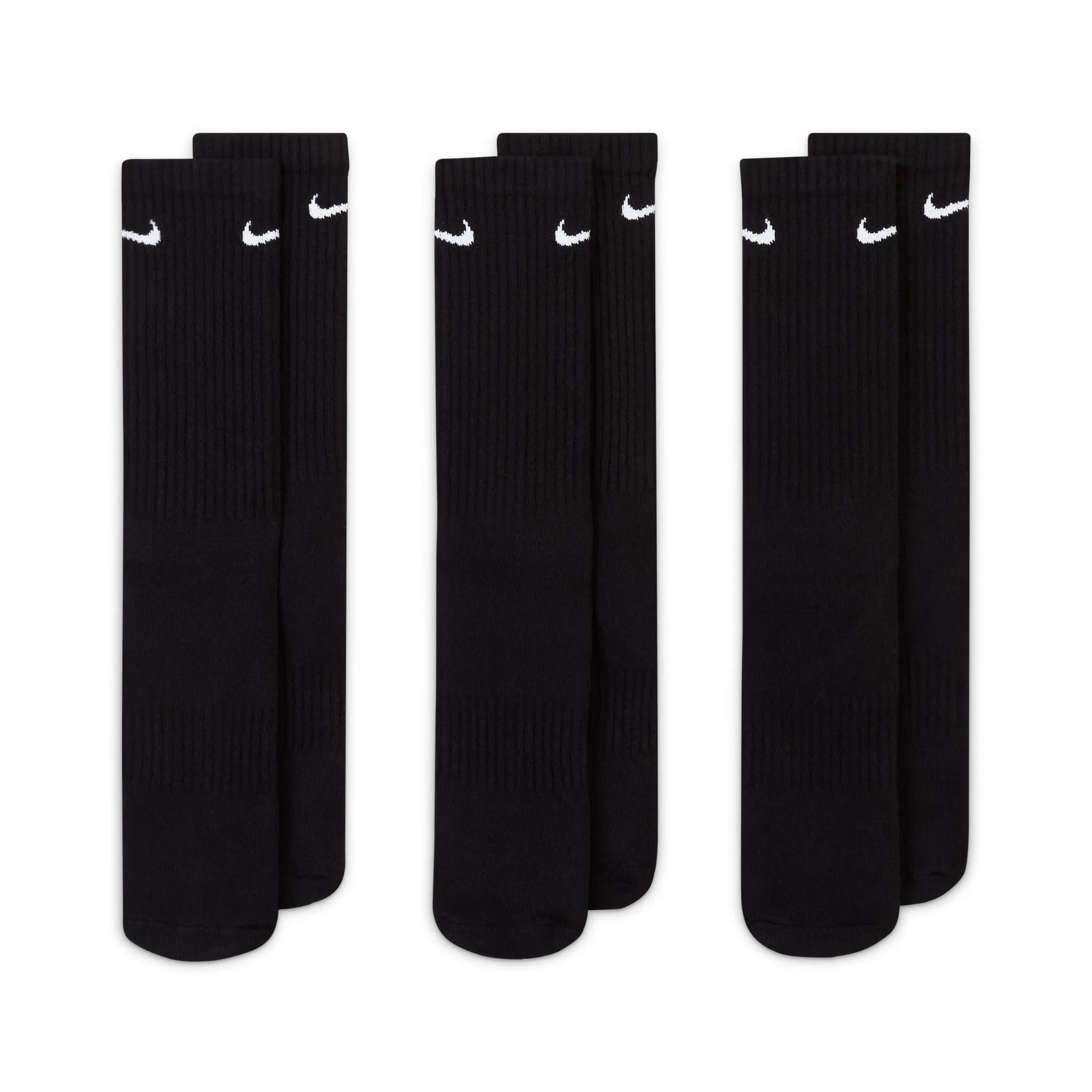 Nike Everyday Cushion Crew Training Socks, 3 Pair, Black/White, X-Large - immagine 4