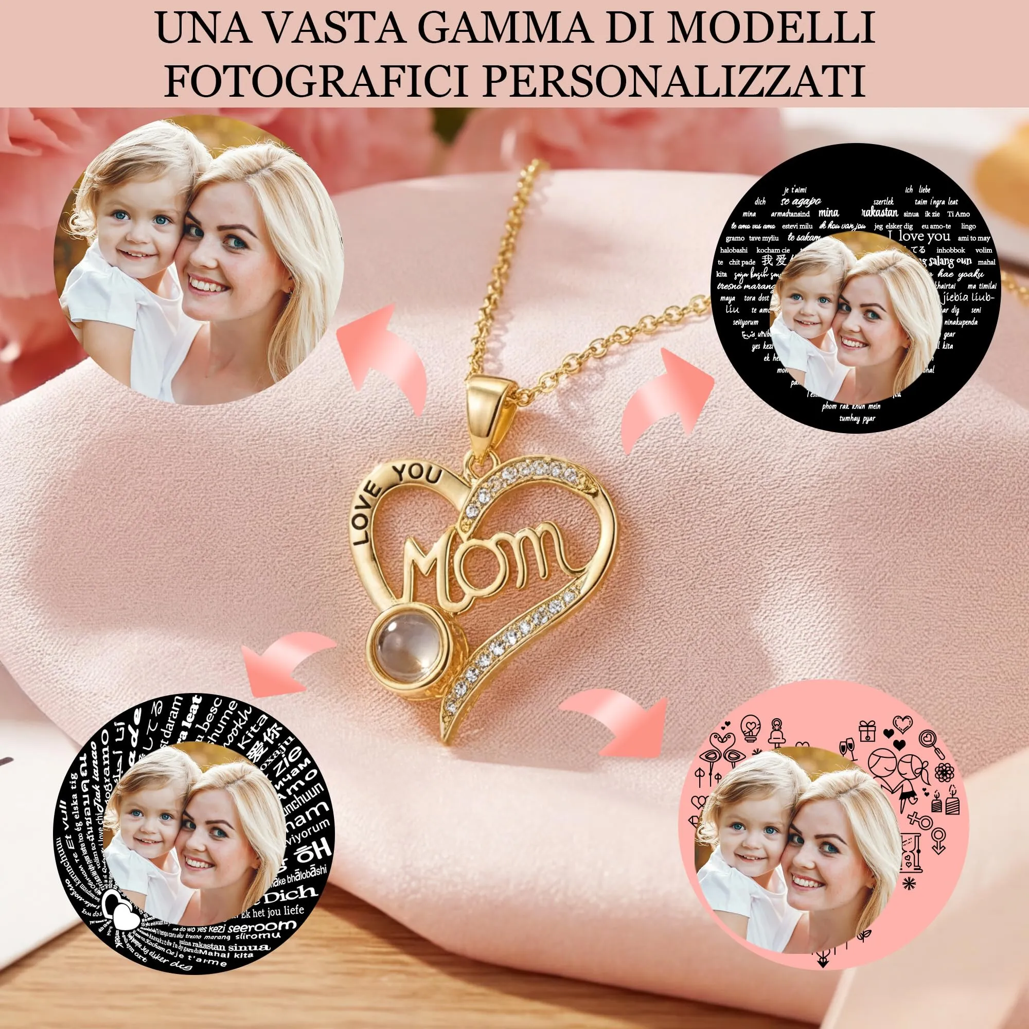 Easycosy Collana con Foto Personalizzata per Donna - immagine 5