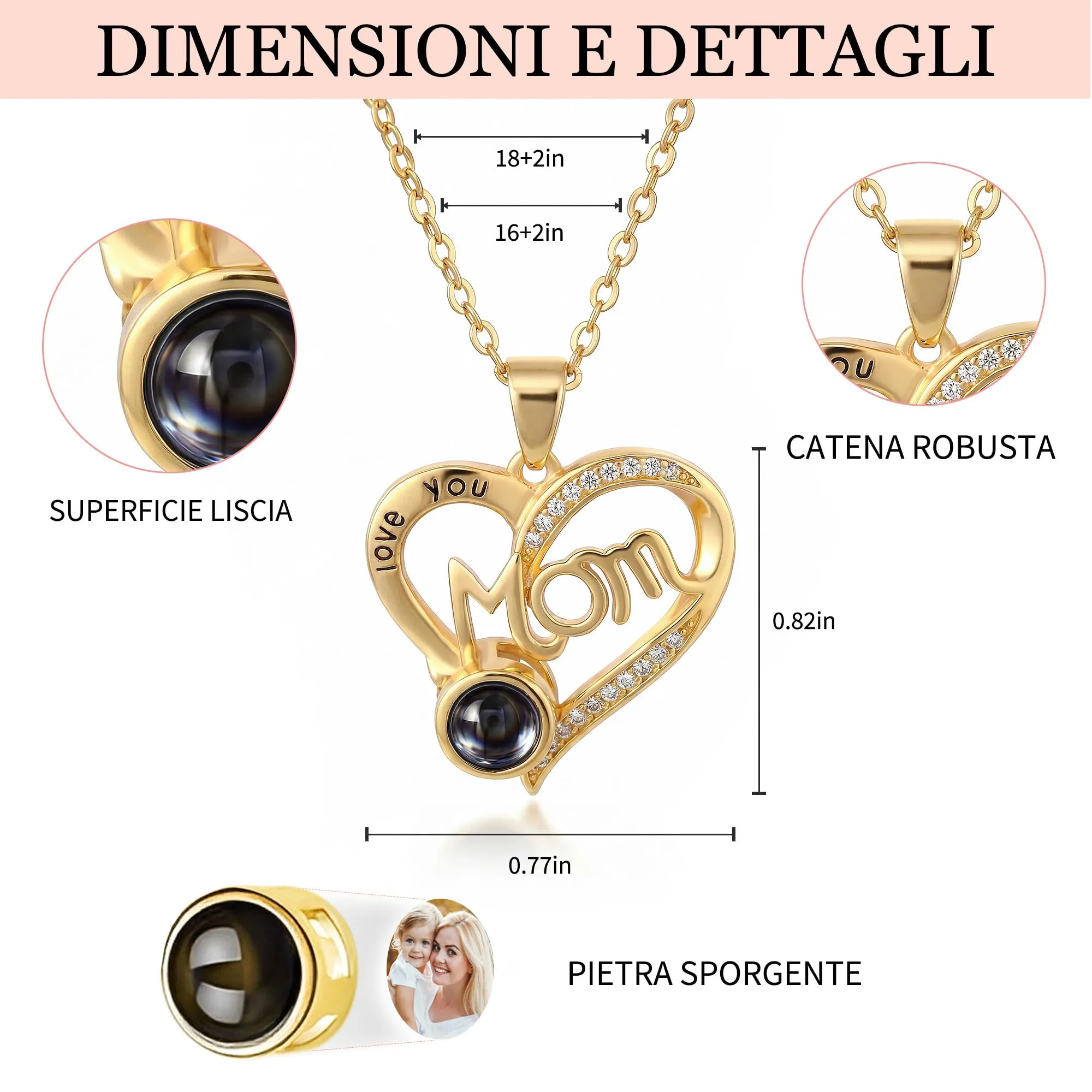 Easycosy Collana con Foto Personalizzata per Donna - immagine 7