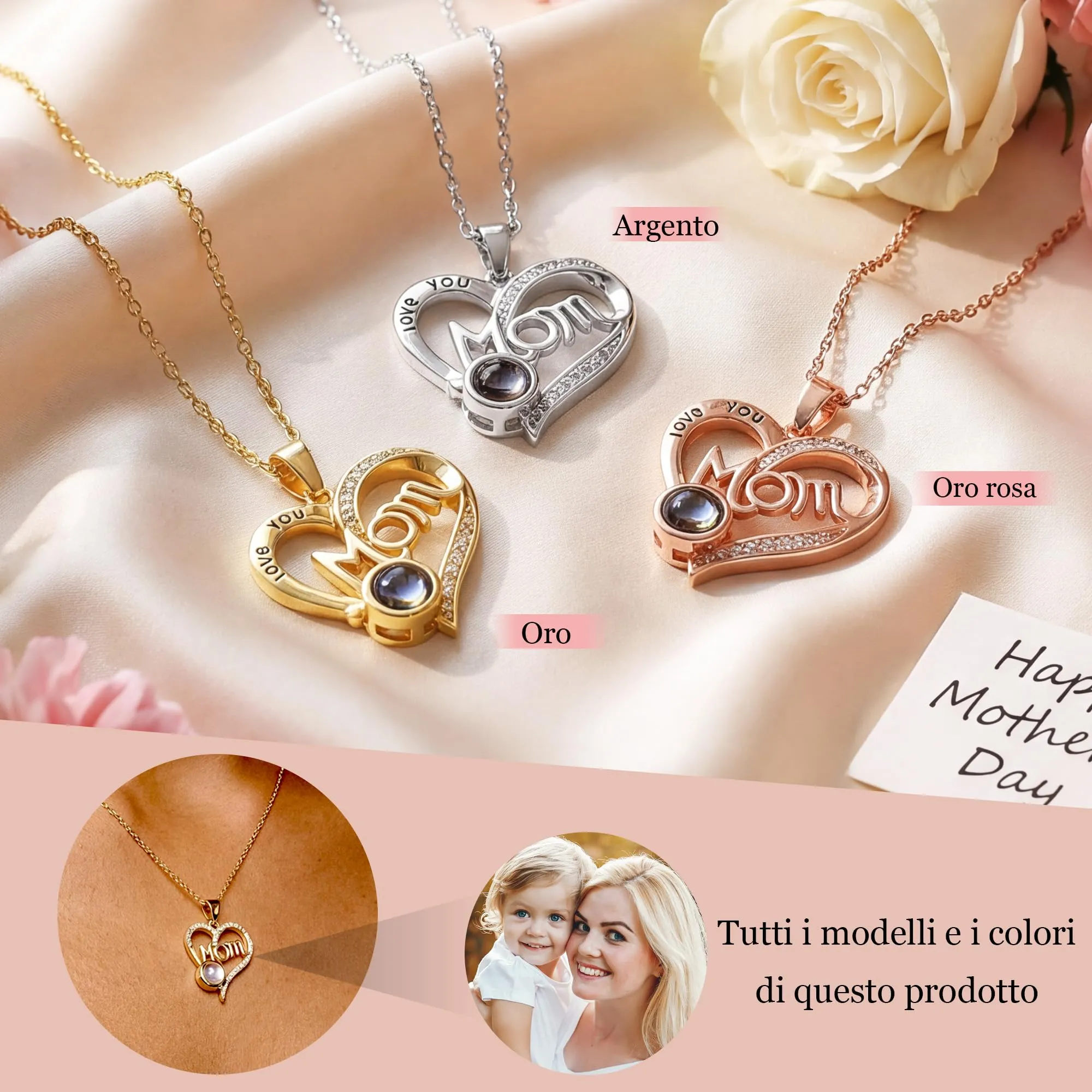 Easycosy Collana con Foto Personalizzata per Donna - immagine 8