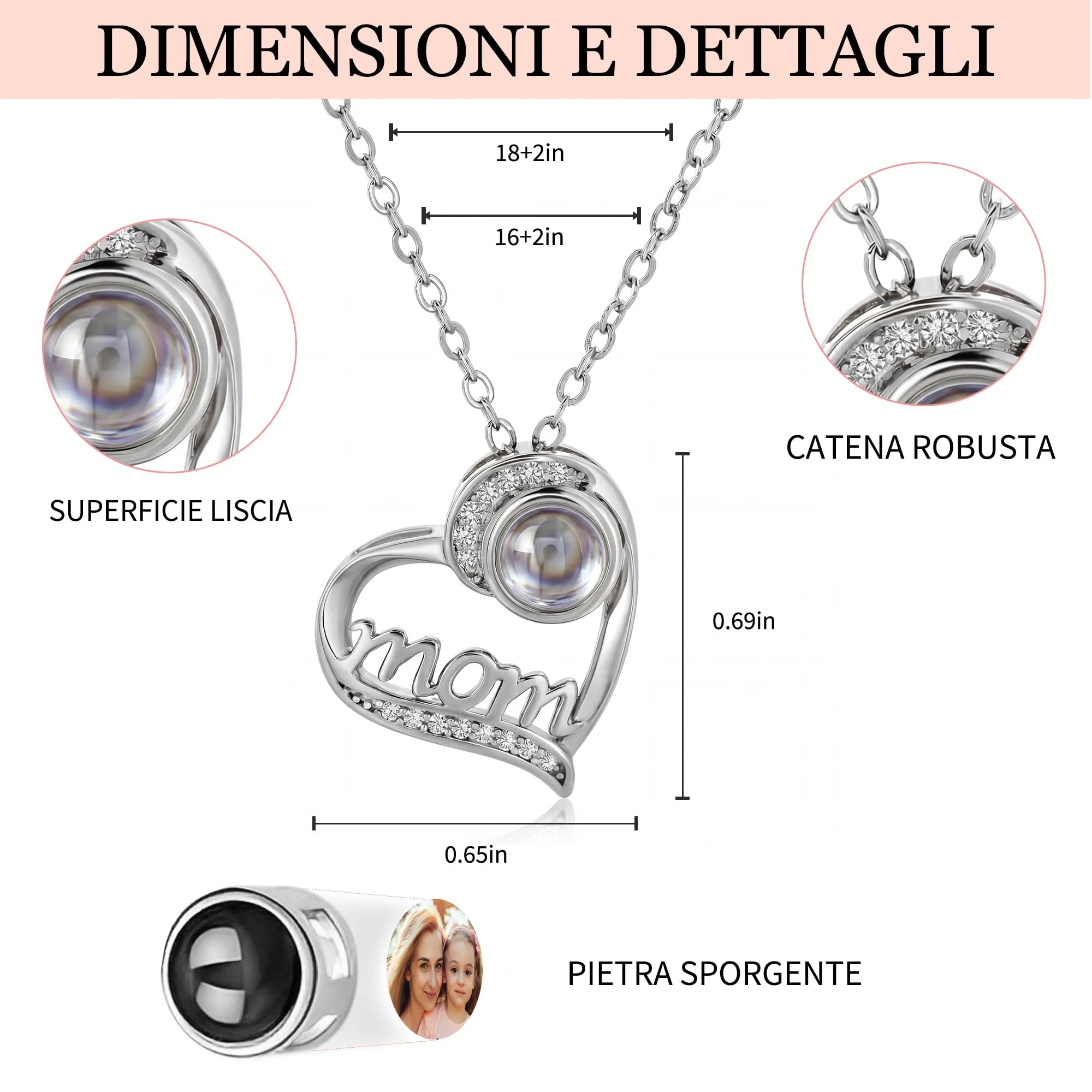 Easycosy Collana con Foto Personalizzata per Donna - immagine 7