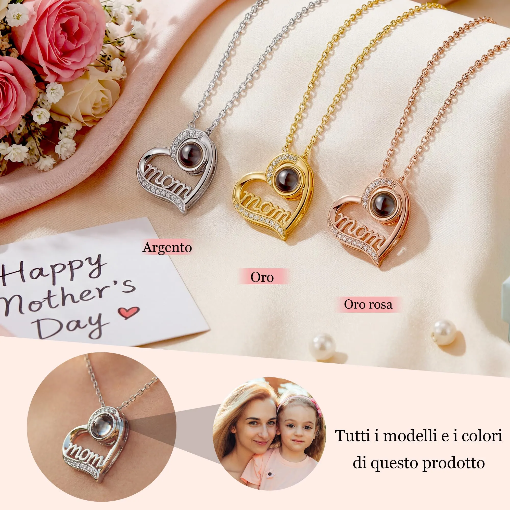 Easycosy Collana con Foto Personalizzata per Donna - immagine 8