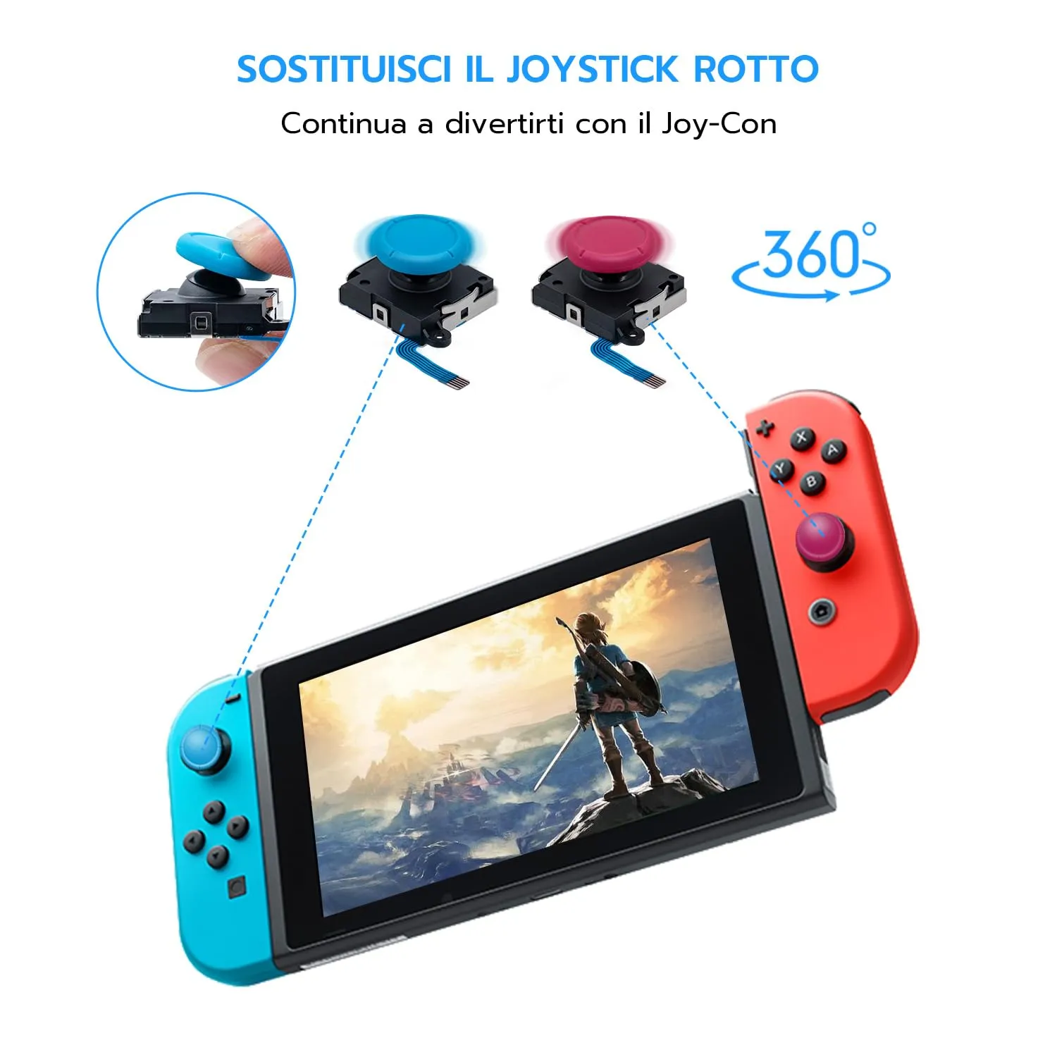 Wigearss Kit di Sostituzione Joystick Analogico e Strumenti di Riparazione per Nintendo Switch, Switch OLED e Switch Lite - immagine 6