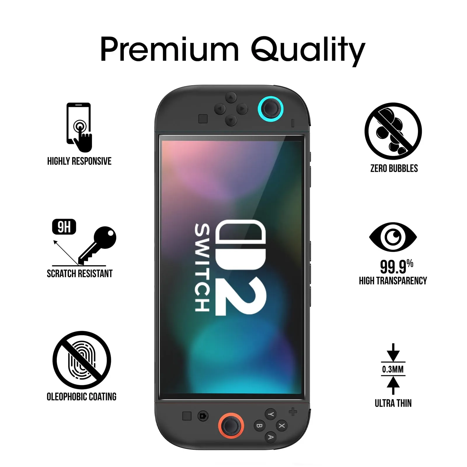 amFilm OneTouch Vetro Temperato Pellicola Protettiva per Nintendo Switch 2 - immagine 4