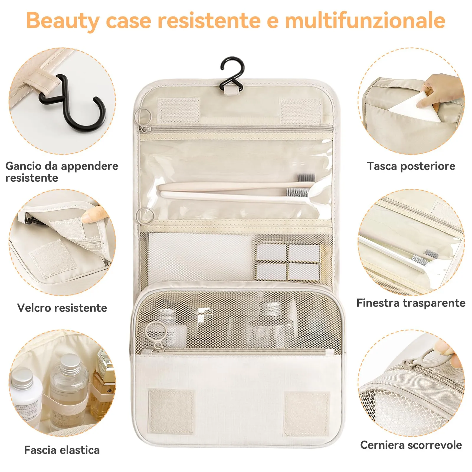 Chijoo Set Organizer per Valigia 12 Pezzi, Beige - immagine 3