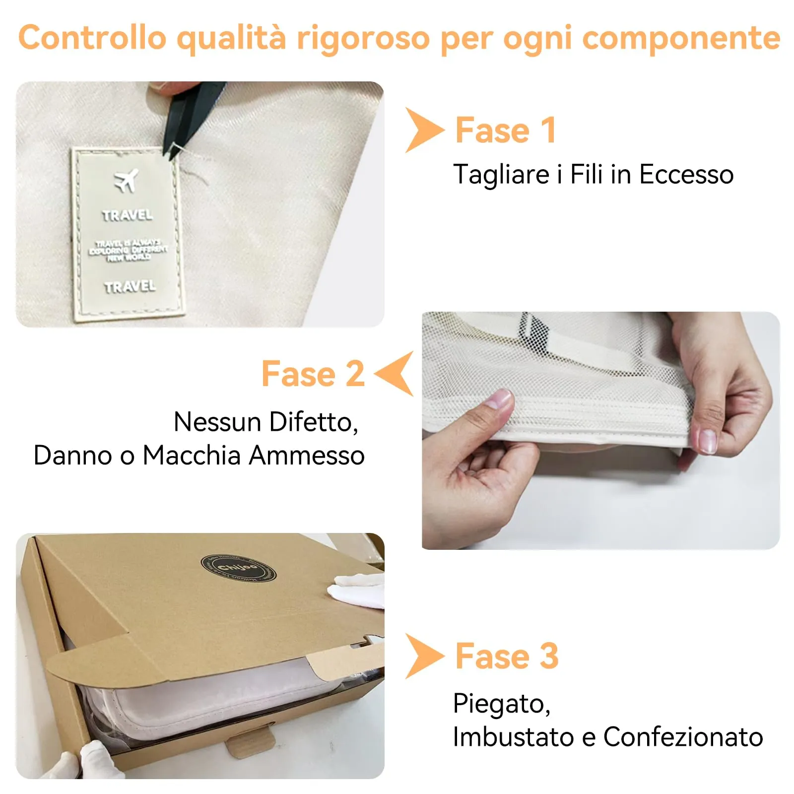 Chijoo Set Organizer per Valigia 12 Pezzi, Beige - immagine 4