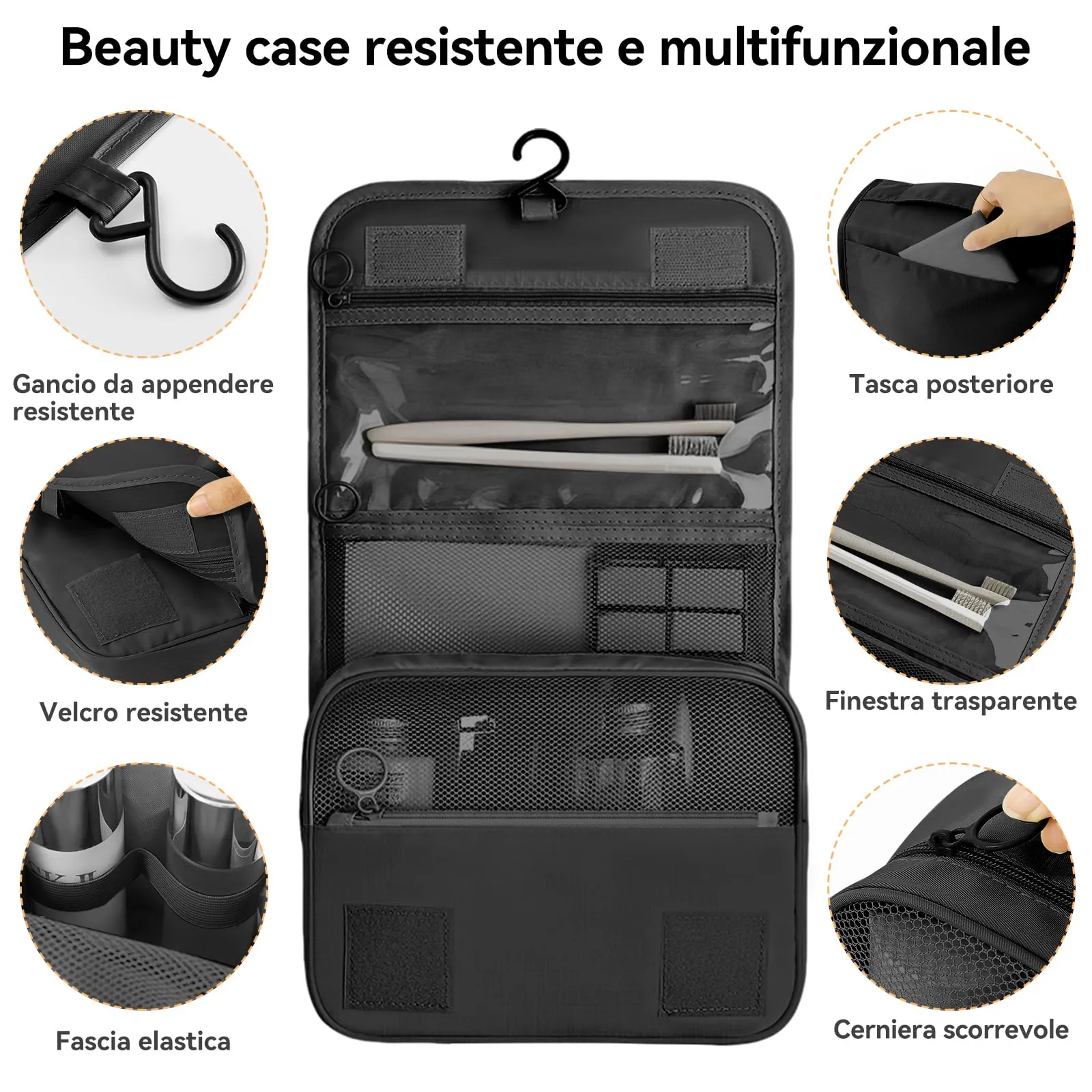 Chijoo Organizer Valigia 12 Pezzi, Nero - immagine 3